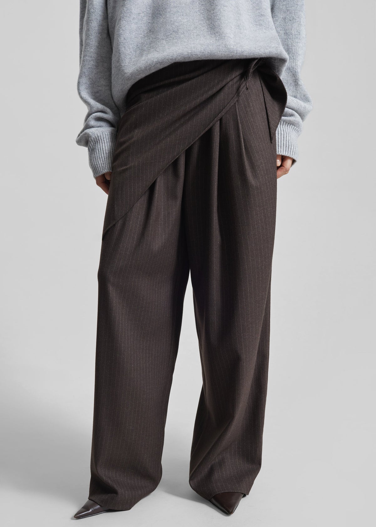 Rovigo Scarf Wrap Pants - Brown Stripe β view 1 of 7