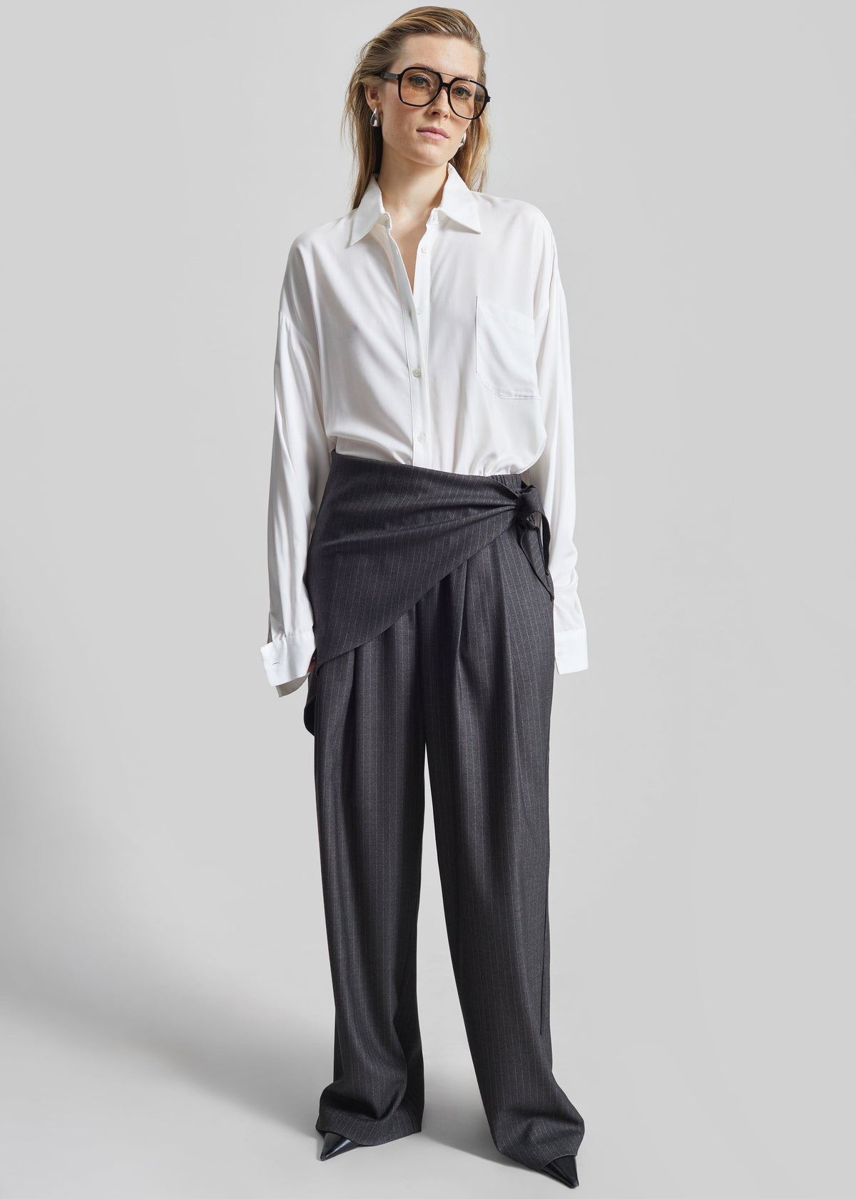 Rovigo Scarf Wrap Pants - Grey Stripe β view 7 of 9