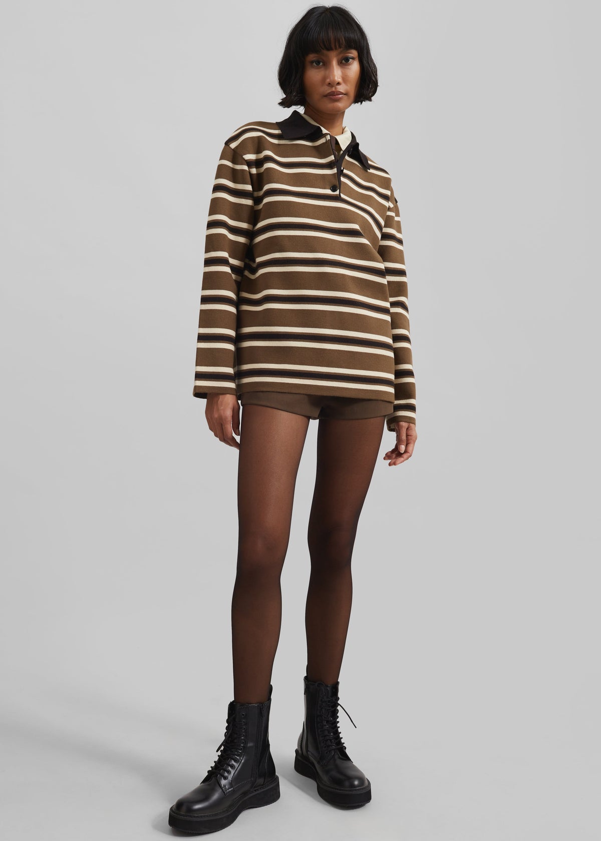 Royan Striped Polo - Khaki Multi Stripe β view 3 of 7