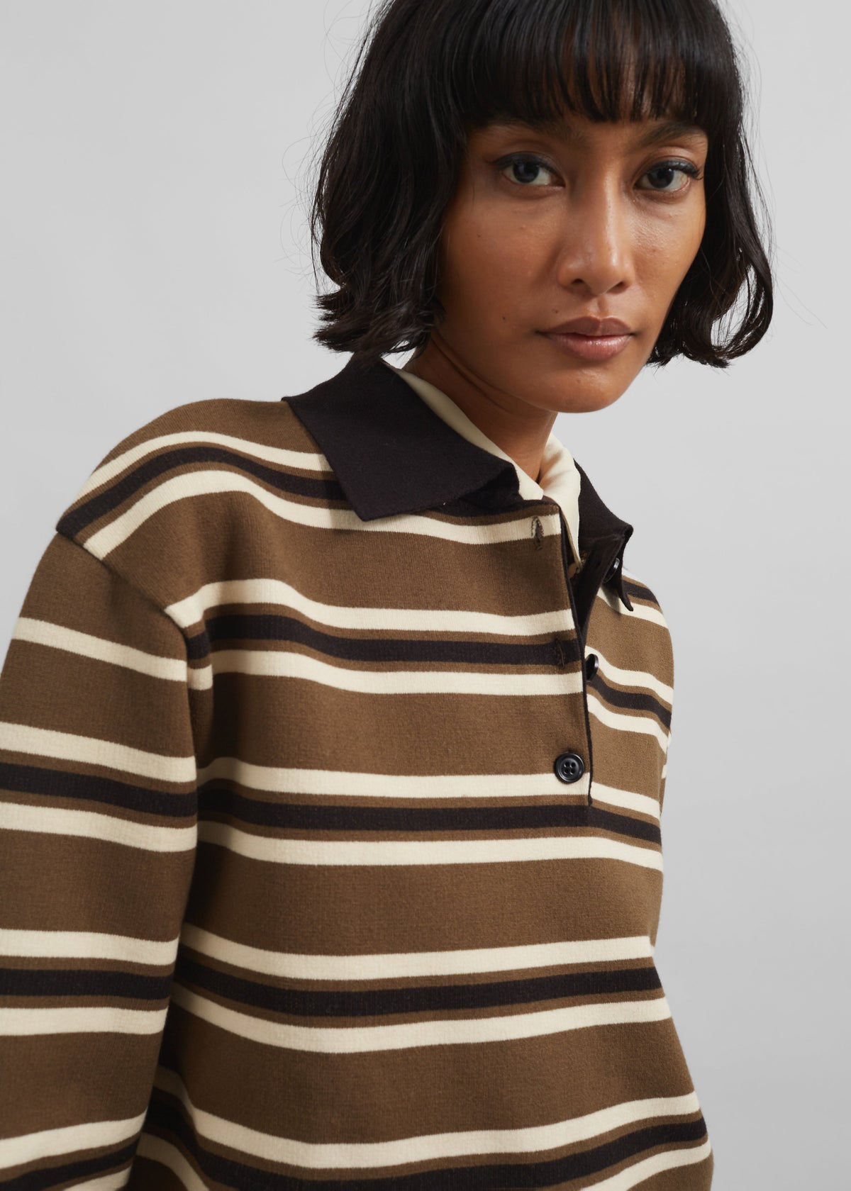 Royan Striped Polo - Khaki Multi Stripe β view 5 of 7