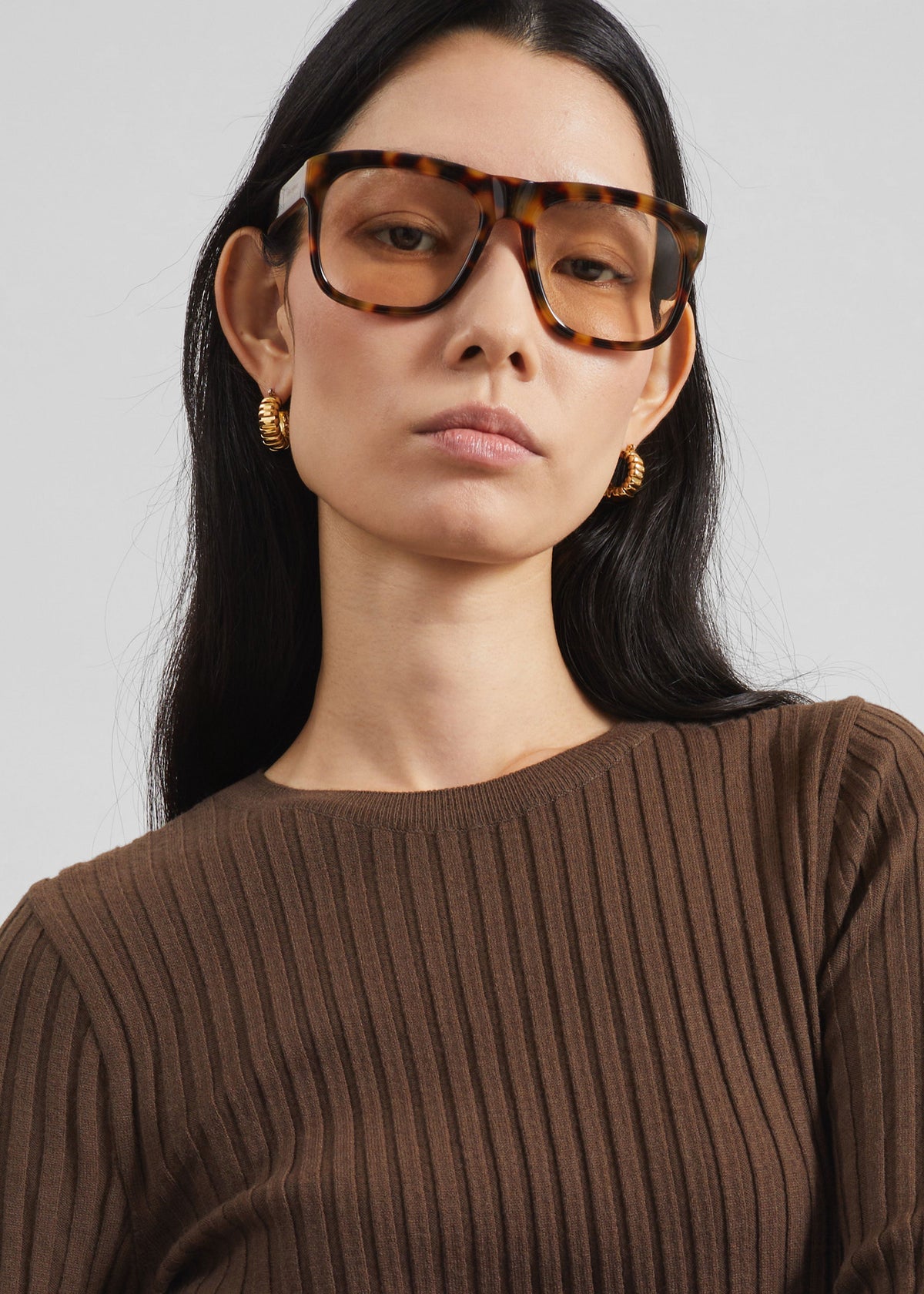 Ruan Ribbed Knit Top - Brown β view 3 of 6