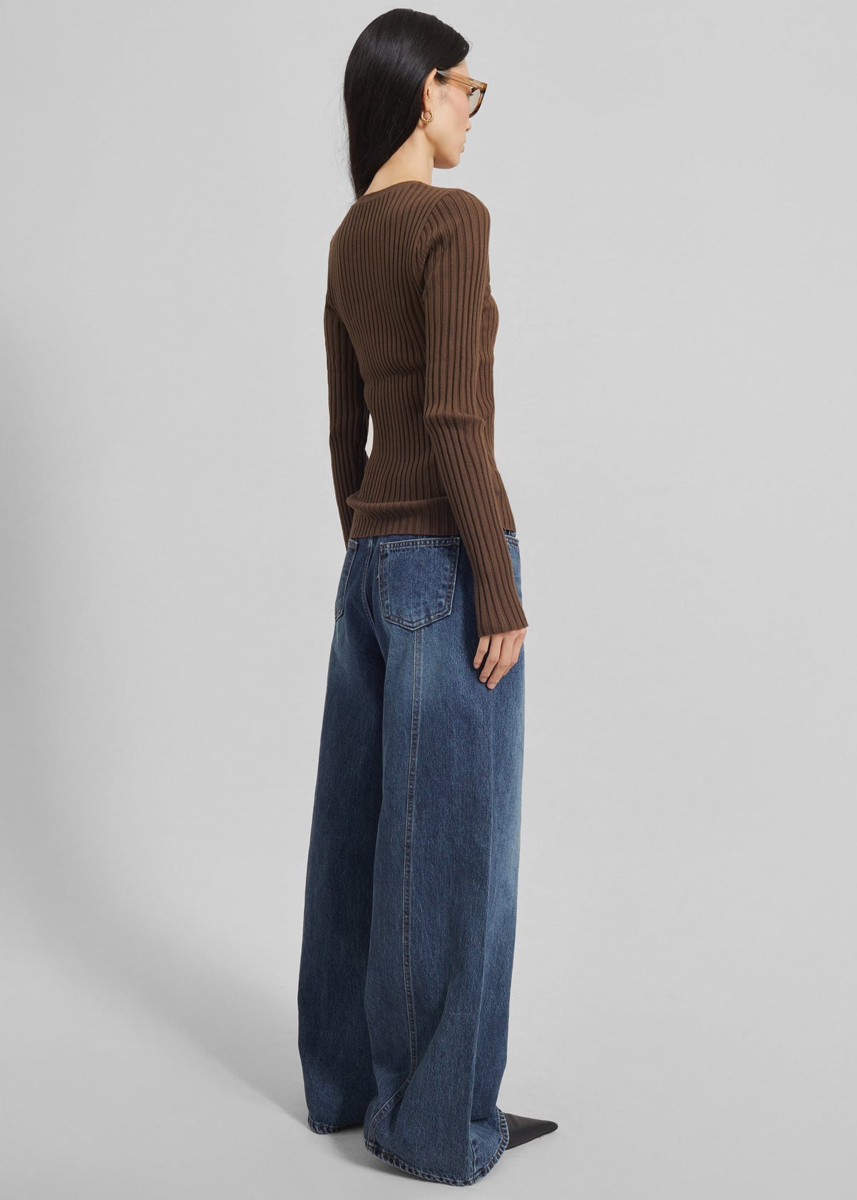Ruan Ribbed Knit Top - Brown β view 5 of 6