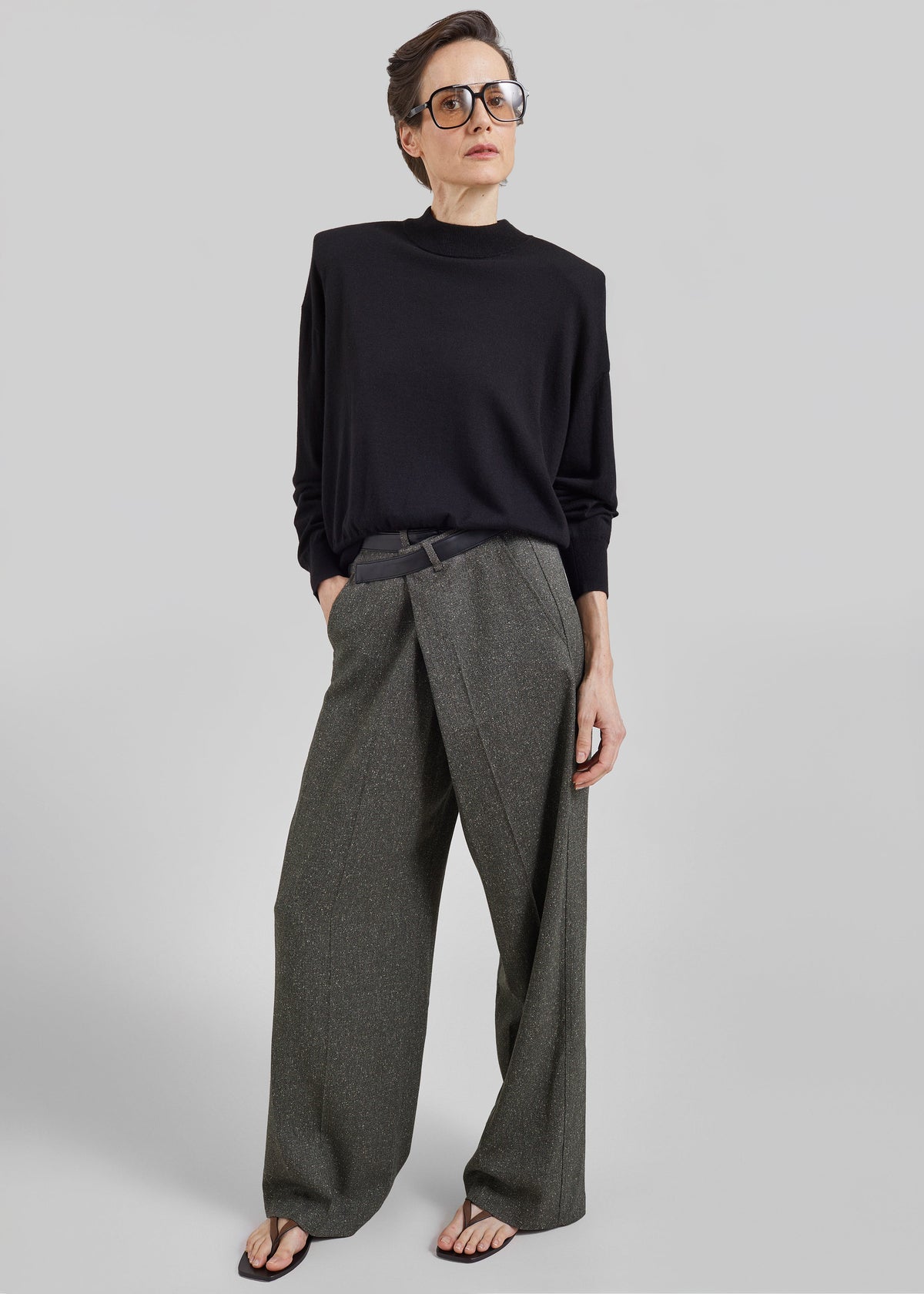 Rue Padded High Neck Sweater - Black β view 4 of 7
