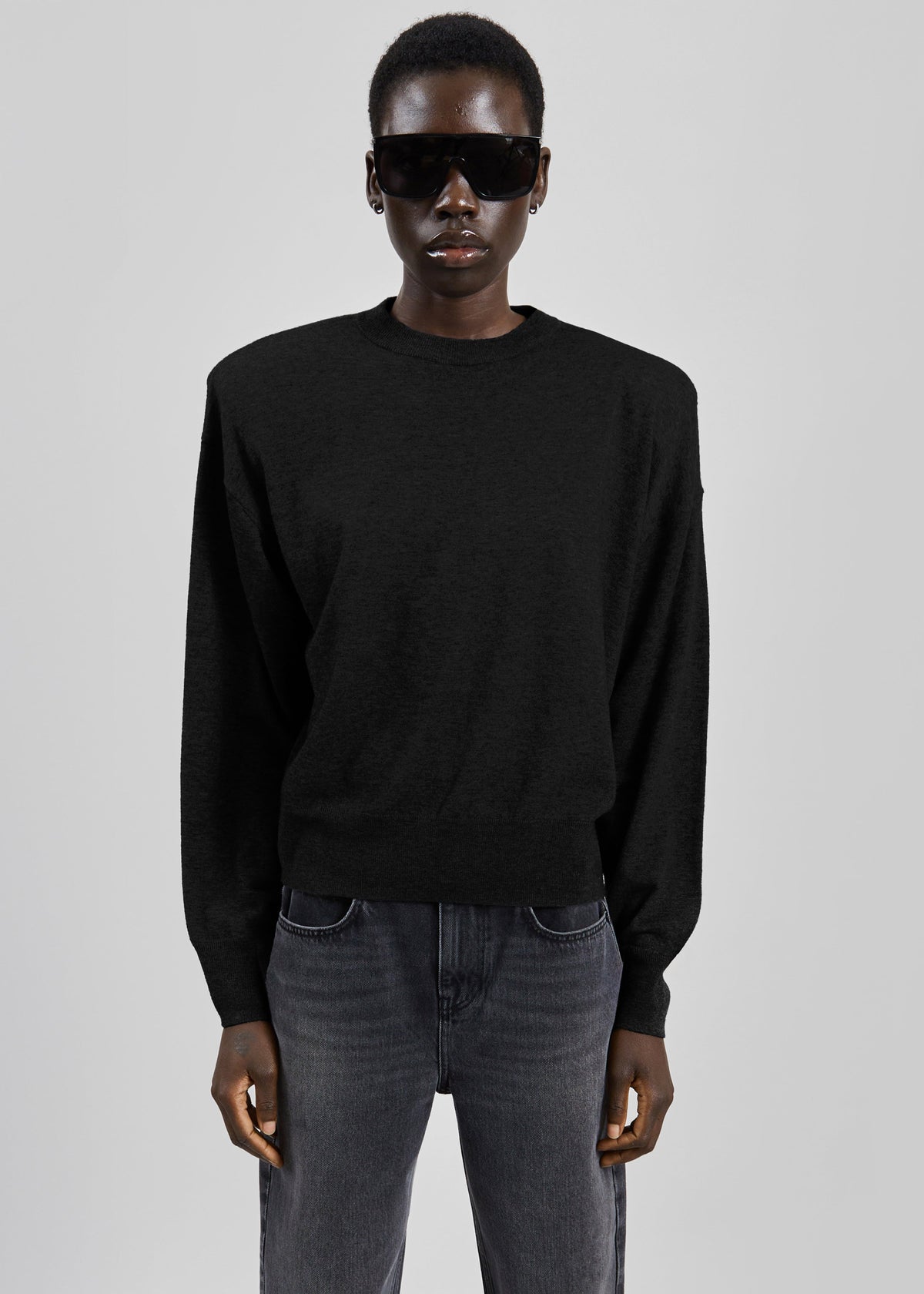Rue Padded High Neck Sweater - Black β view 3 of 7