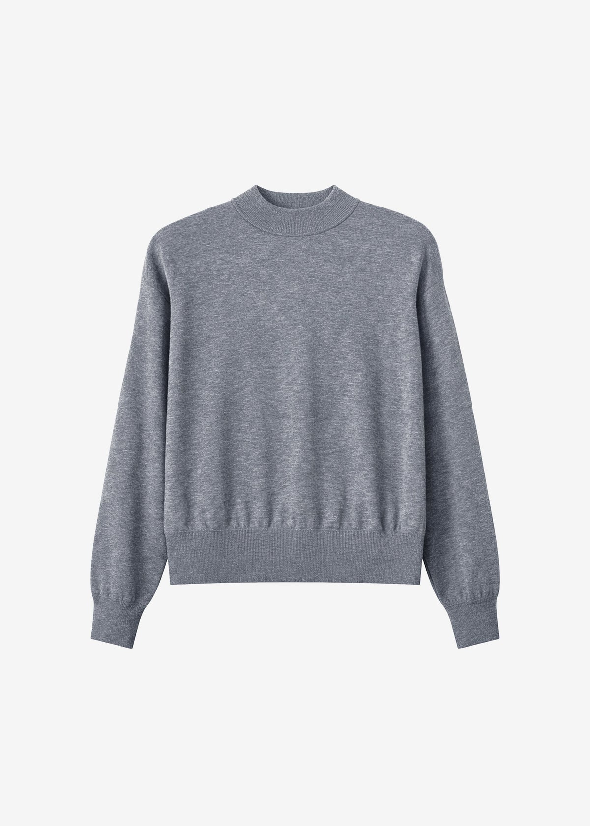 Rue Padded High Neck Sweater - Grey Melange β view 6 of 6