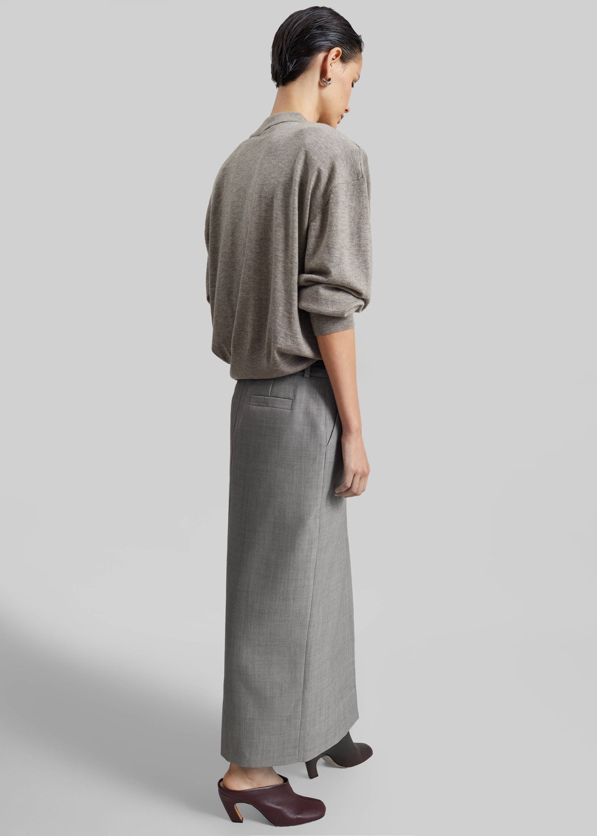 Rue Padded High Neck Sweater - Taupe Melange β view 7 of 8