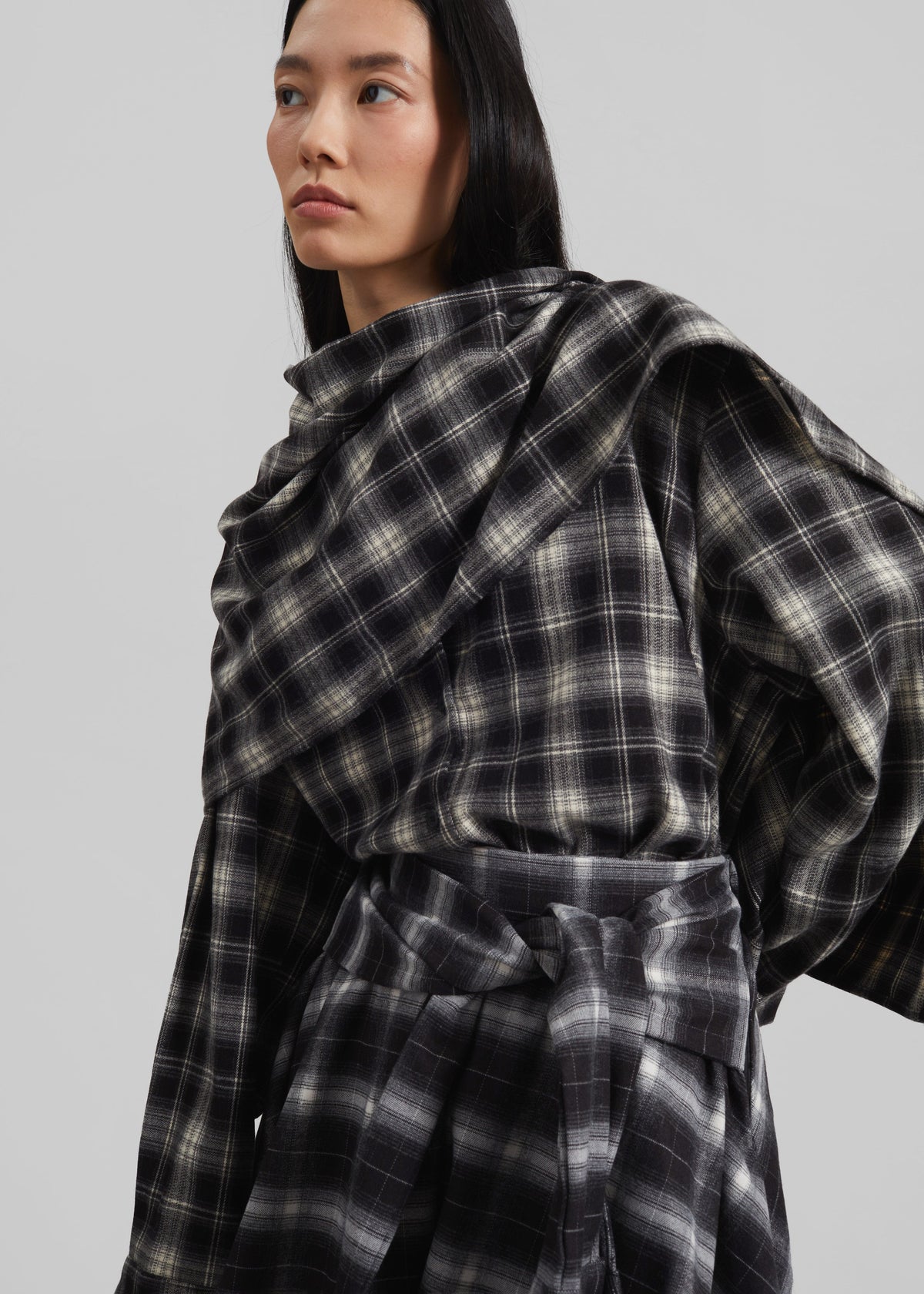 Rue Scarf Shirt - Black Plaid β view 6 of 10