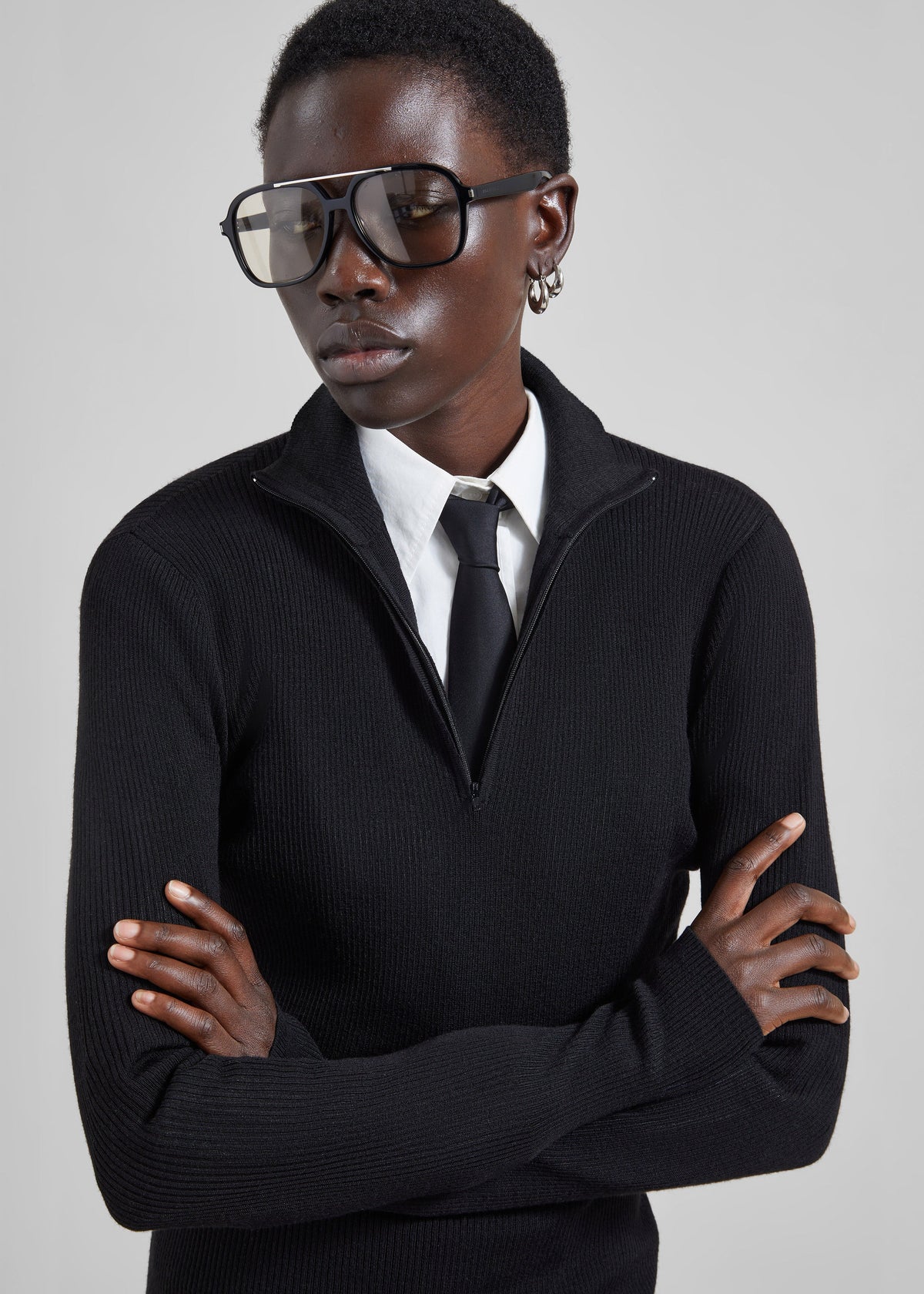 Sade Knit Zip Sweater - Black β view 1 of 7