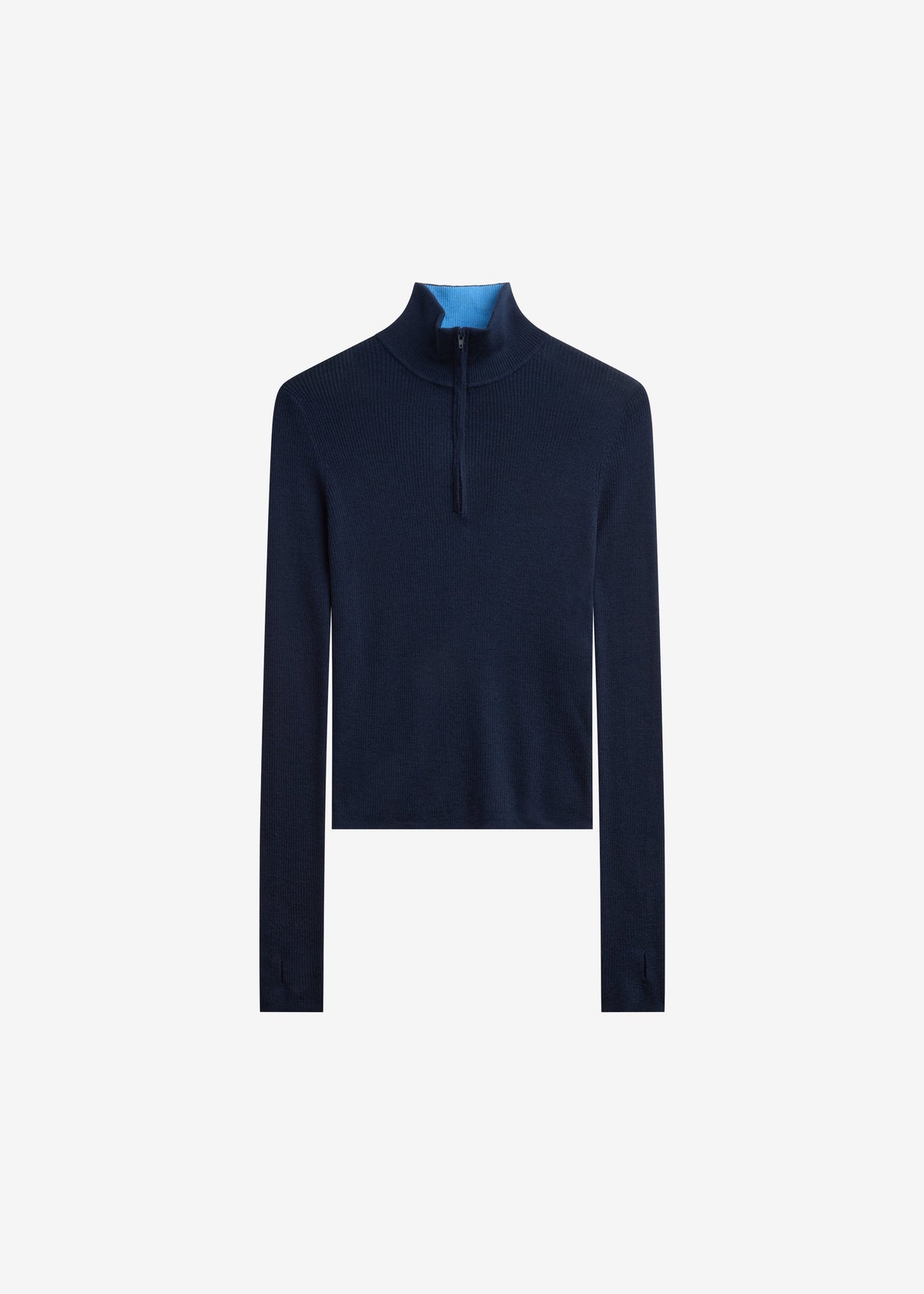 Sade Knit Zip Sweater - Dark Navy/Light Blue β view 6 of 6