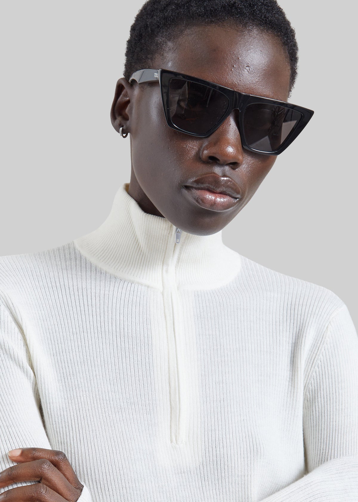 Sade Knit Zip Sweater - White β view 3 of 6