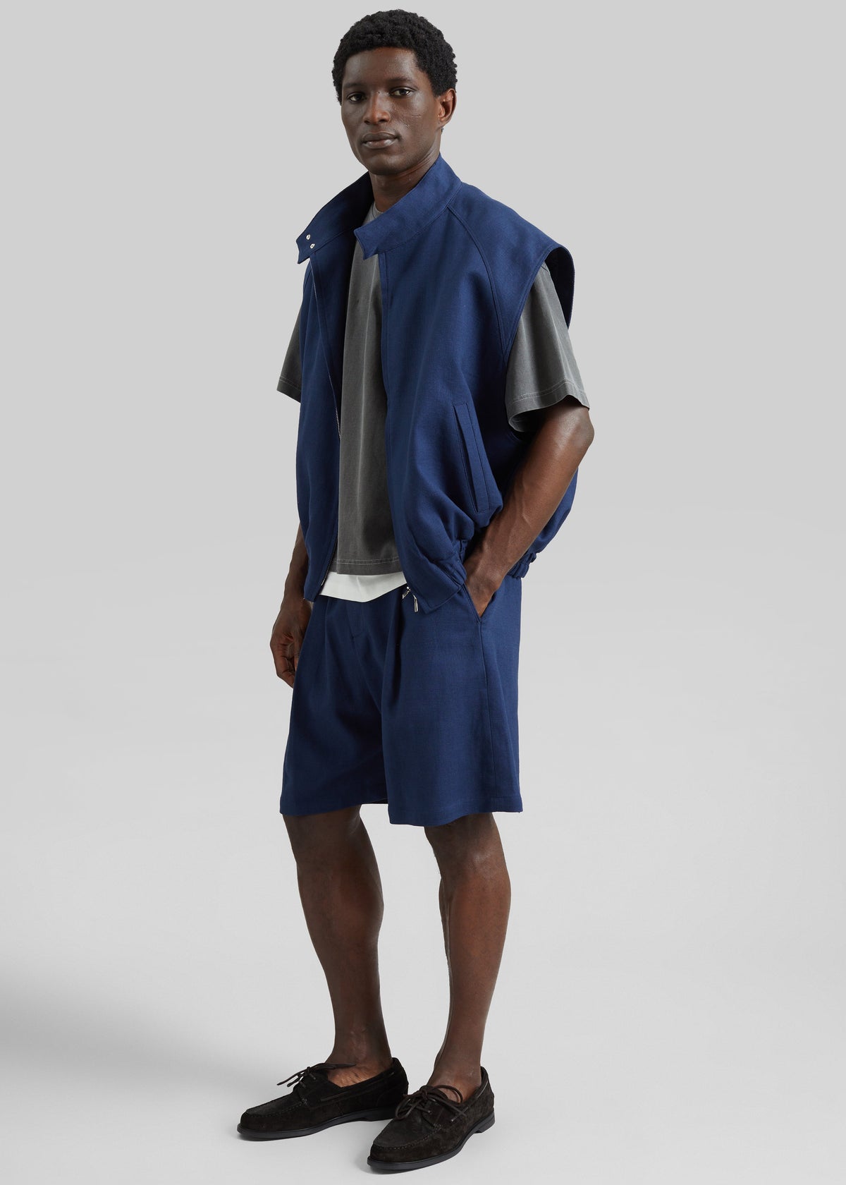 Sagres Linen Bermuda Shorts - Navy β view 6 of 9