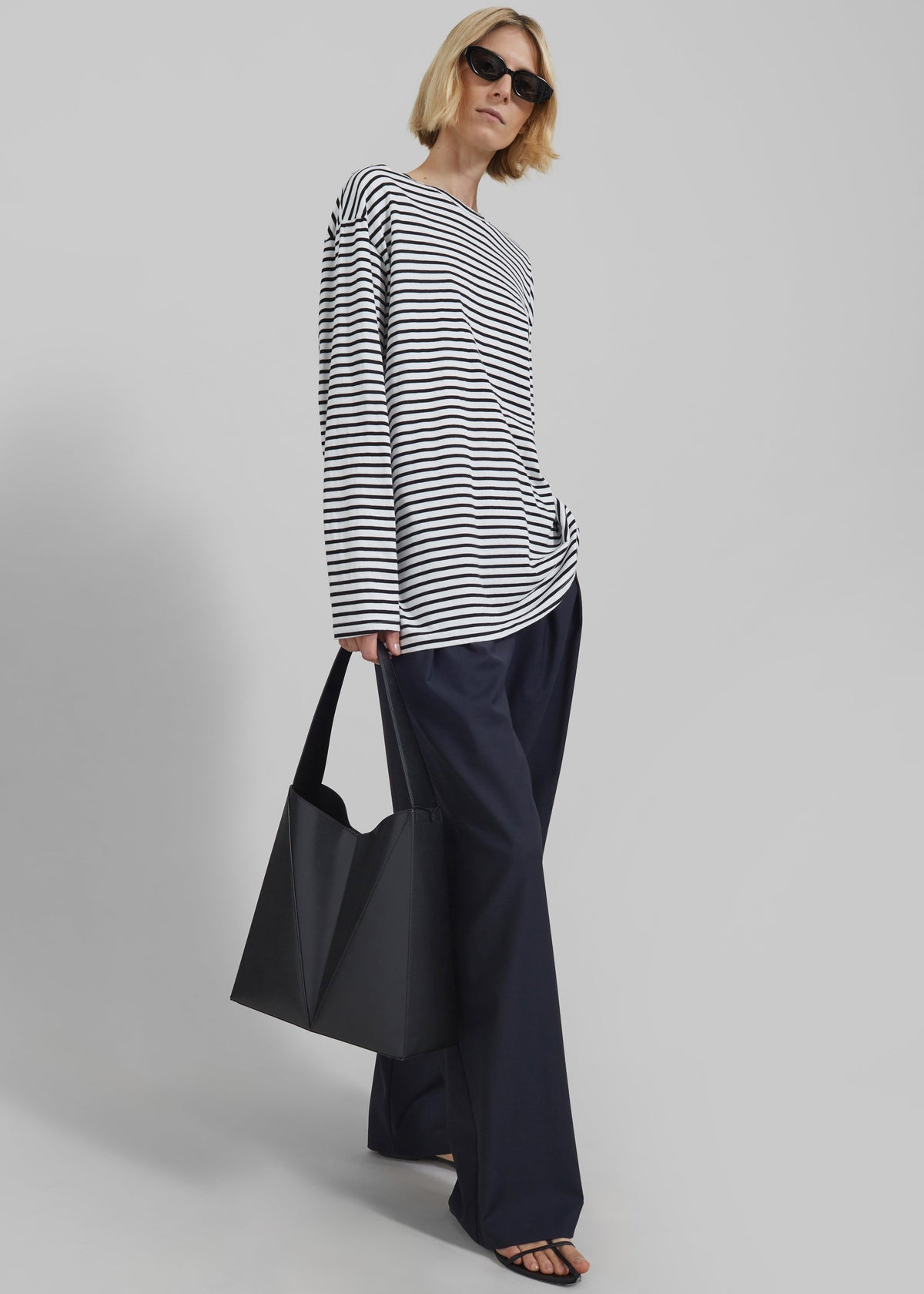 Salome Long Sleeve Tee - White/Black Stripe β view 1 of 7