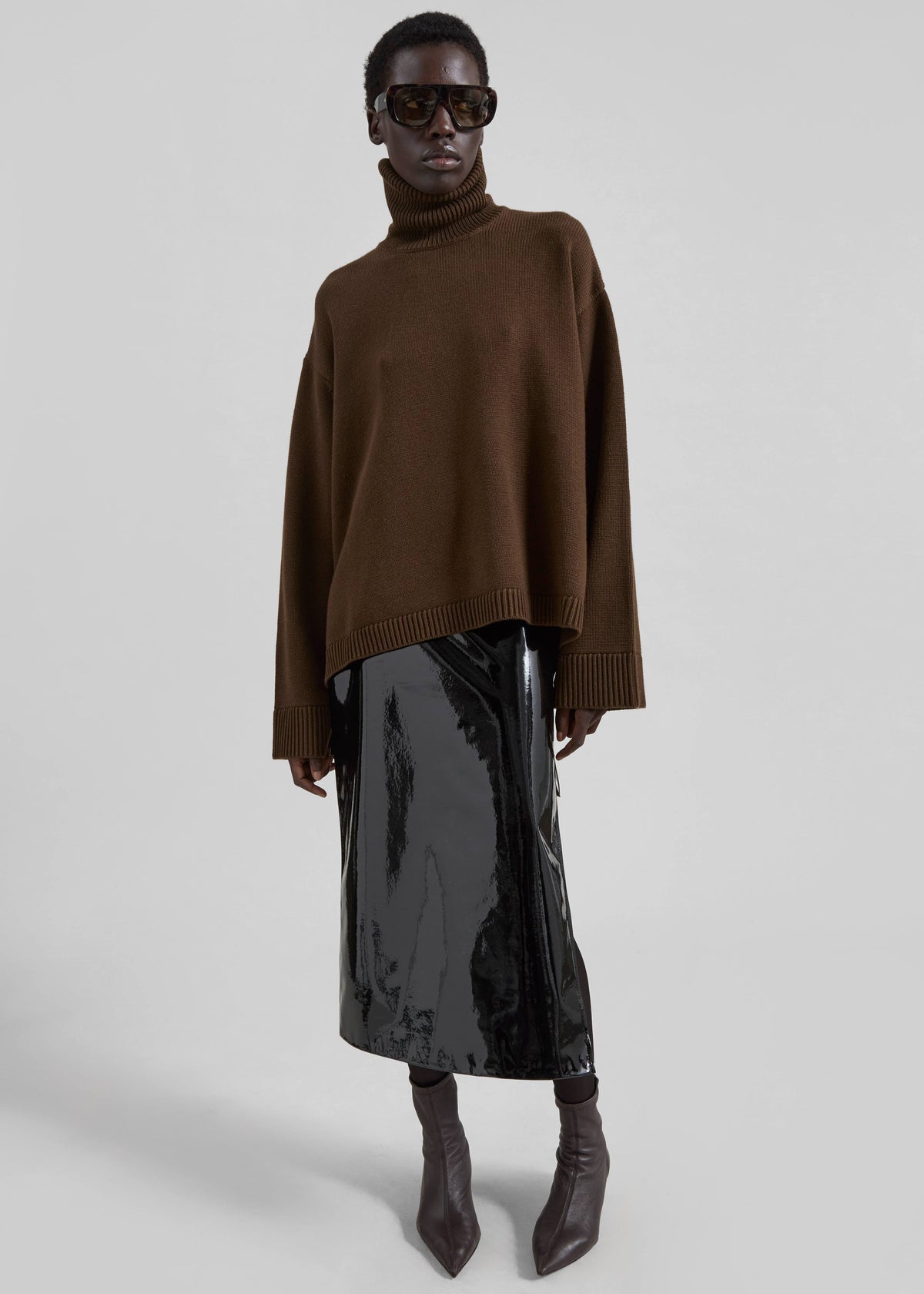 Samantha Patent Zip Skirt - Black β view 2 of 10
