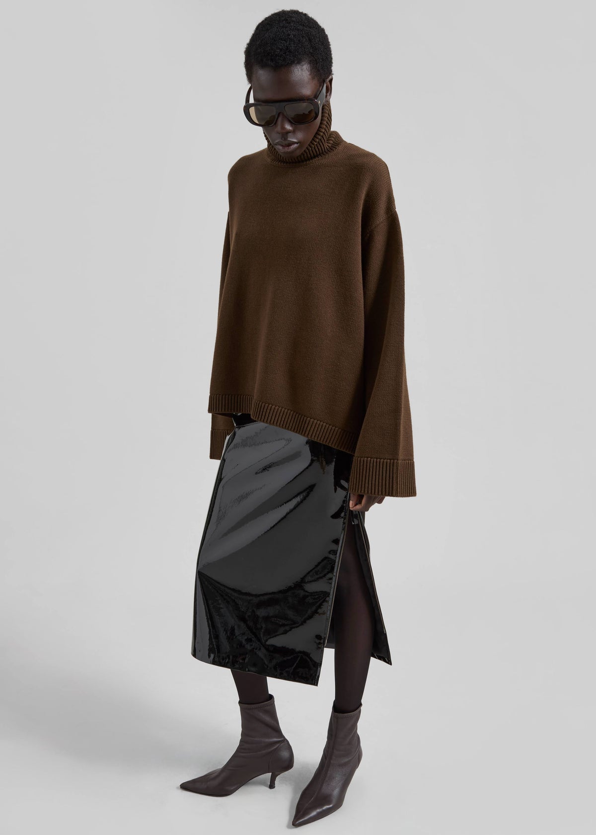 Samantha Patent Zip Skirt - Black β view 8 of 10