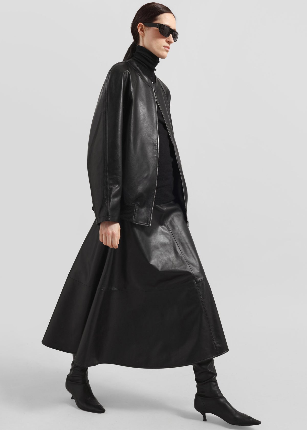 Savil Leather Midi Skirt - Black β view 6 of 7