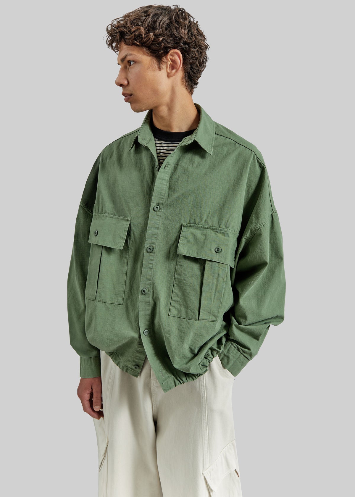 Seb Cargo Shirt - Army Green β view 1 of 9