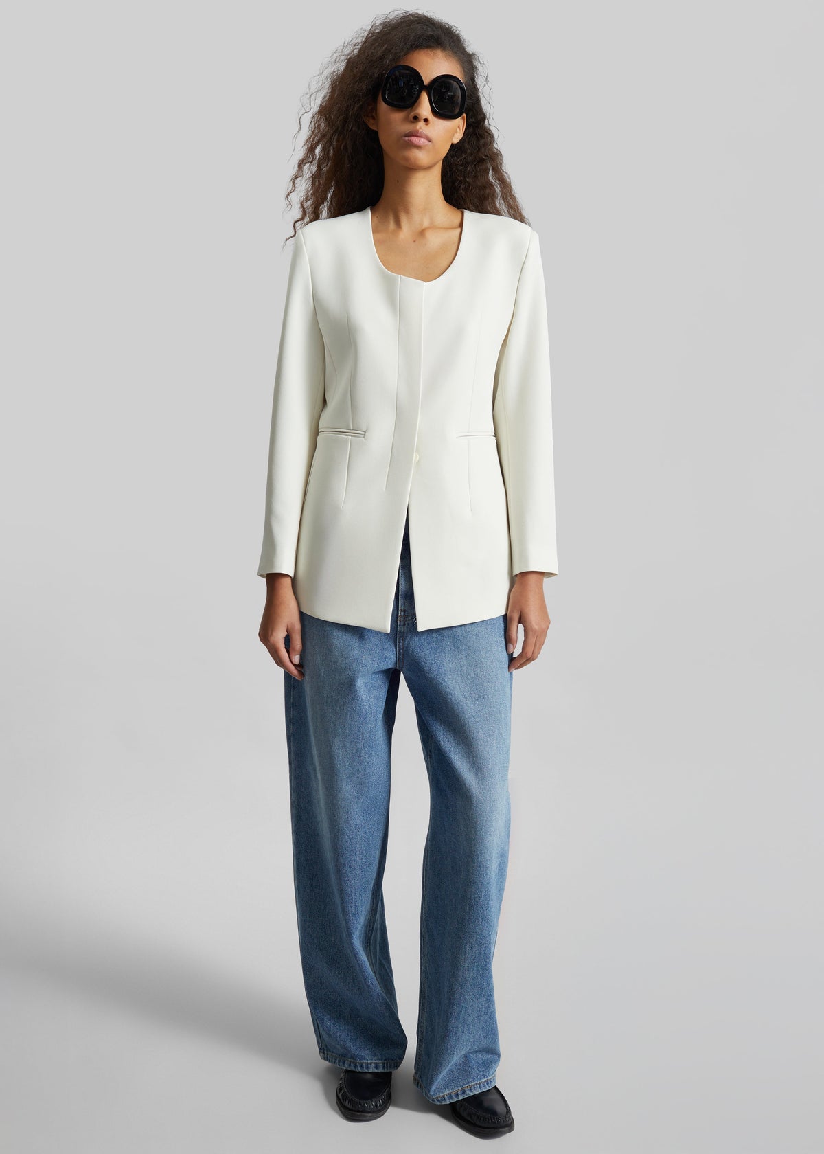 Seika Scarf Blazer - Ivory β view 3 of 9
