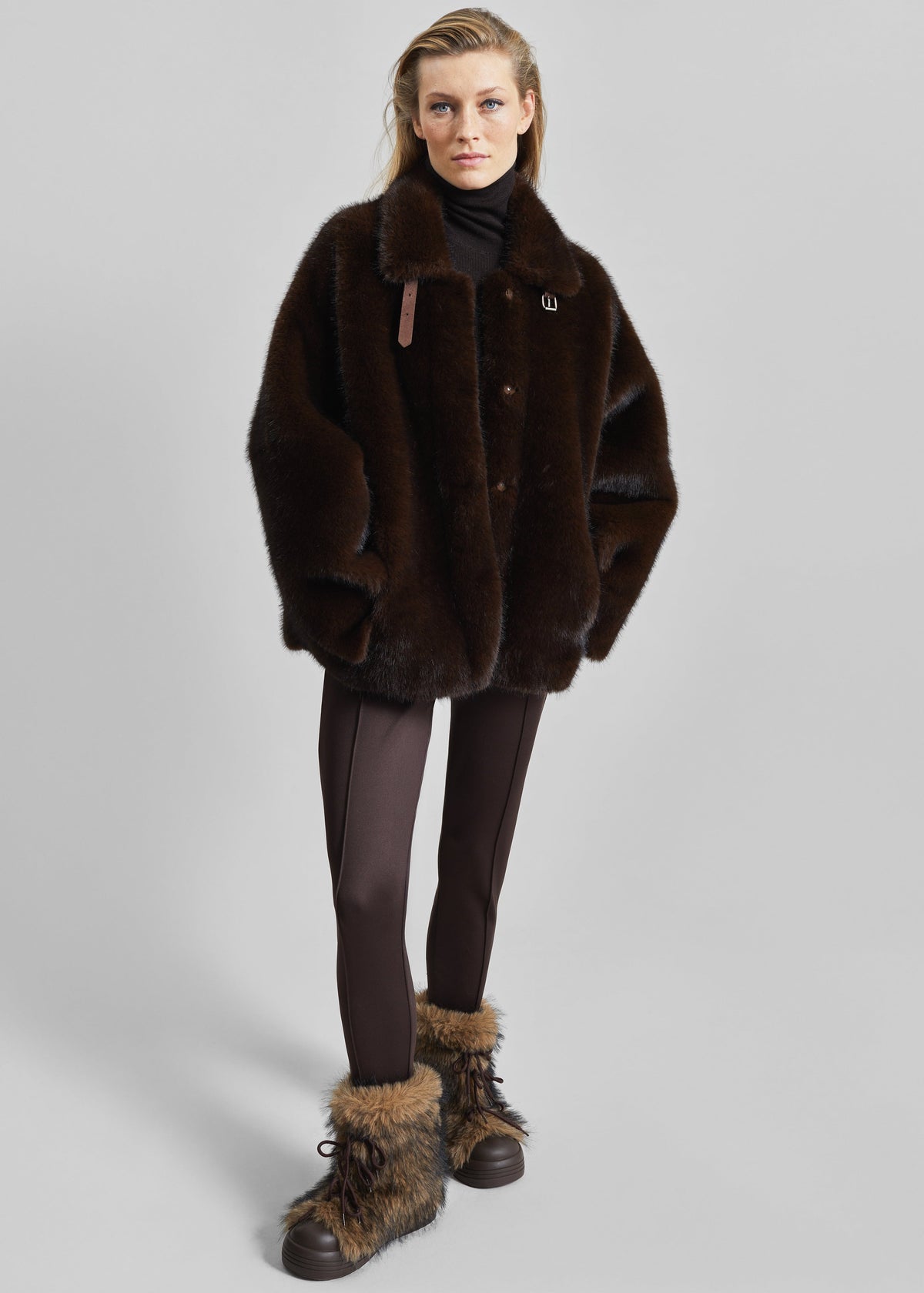 Senja Faux Fur Jacket - Dark Brown β view 4 of 6