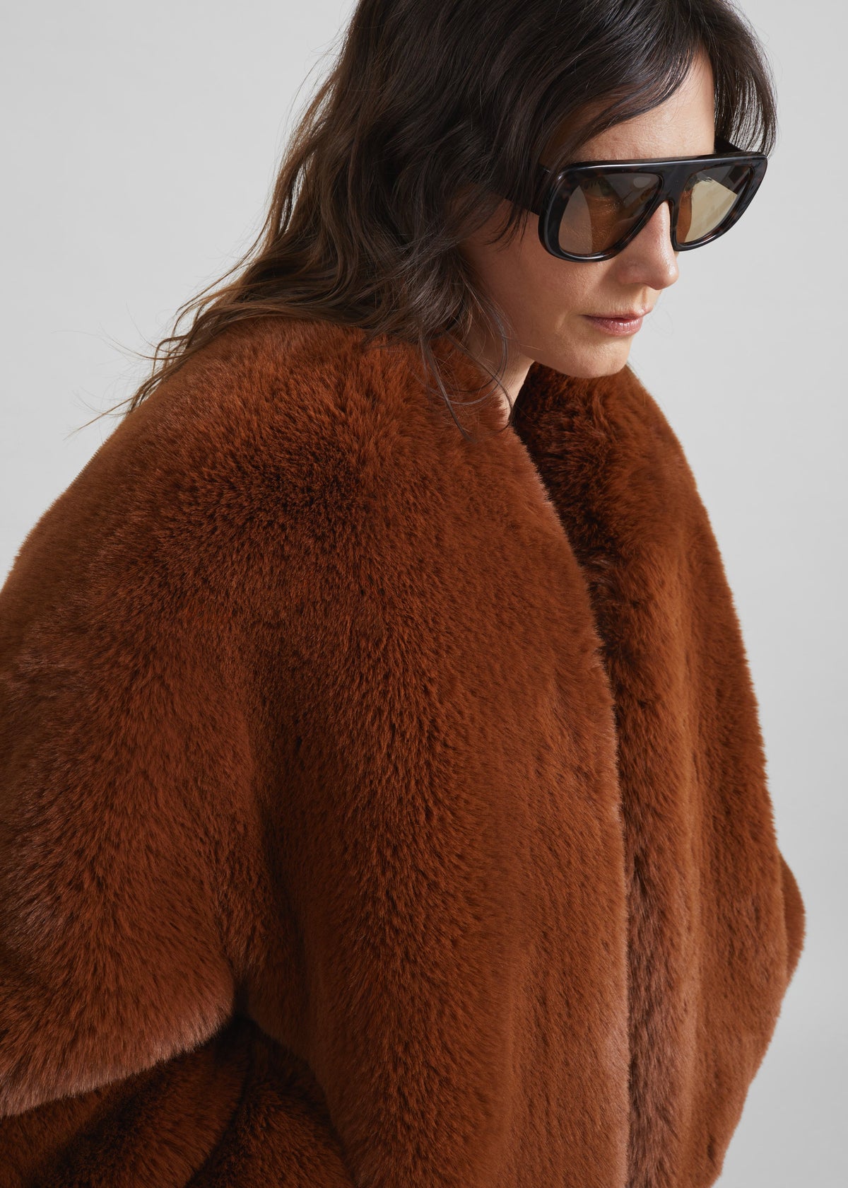 Senna Faux Fur Collarless Jacket - Bronze β view 3 of 7