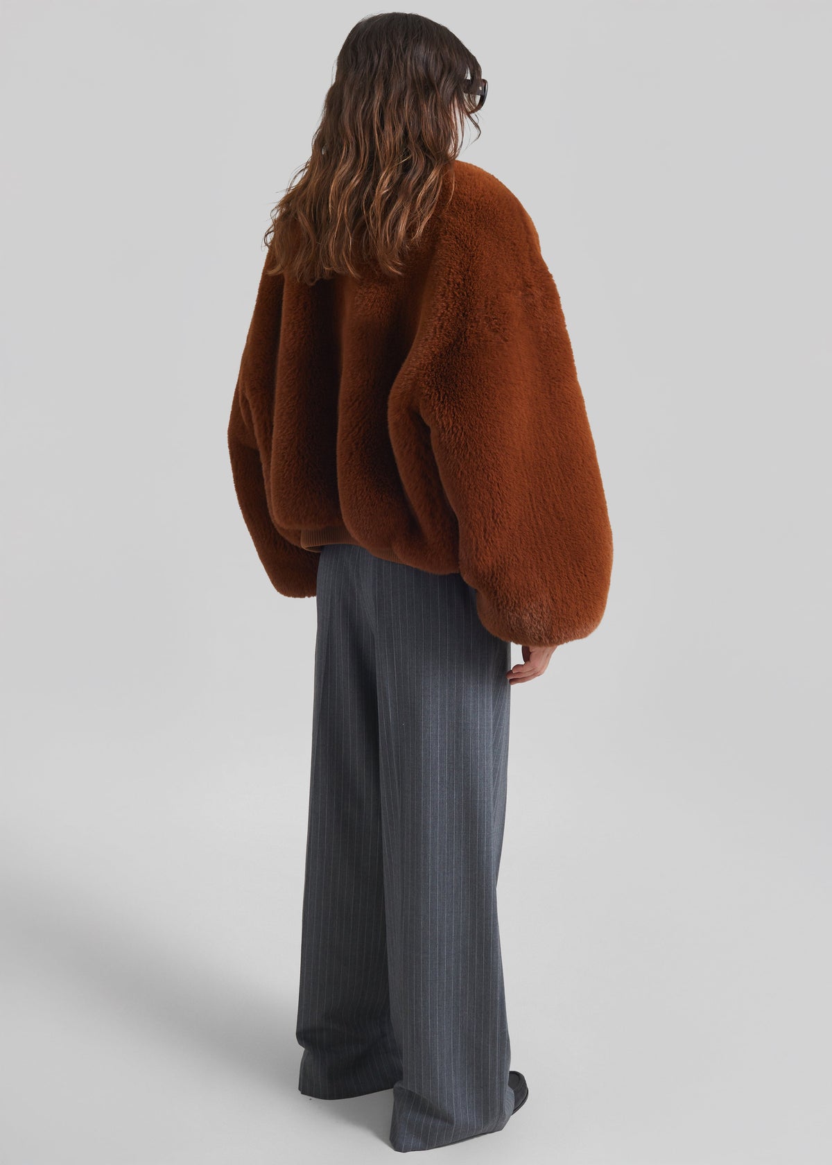 Senna Faux Fur Collarless Jacket - Bronze β view 6 of 7