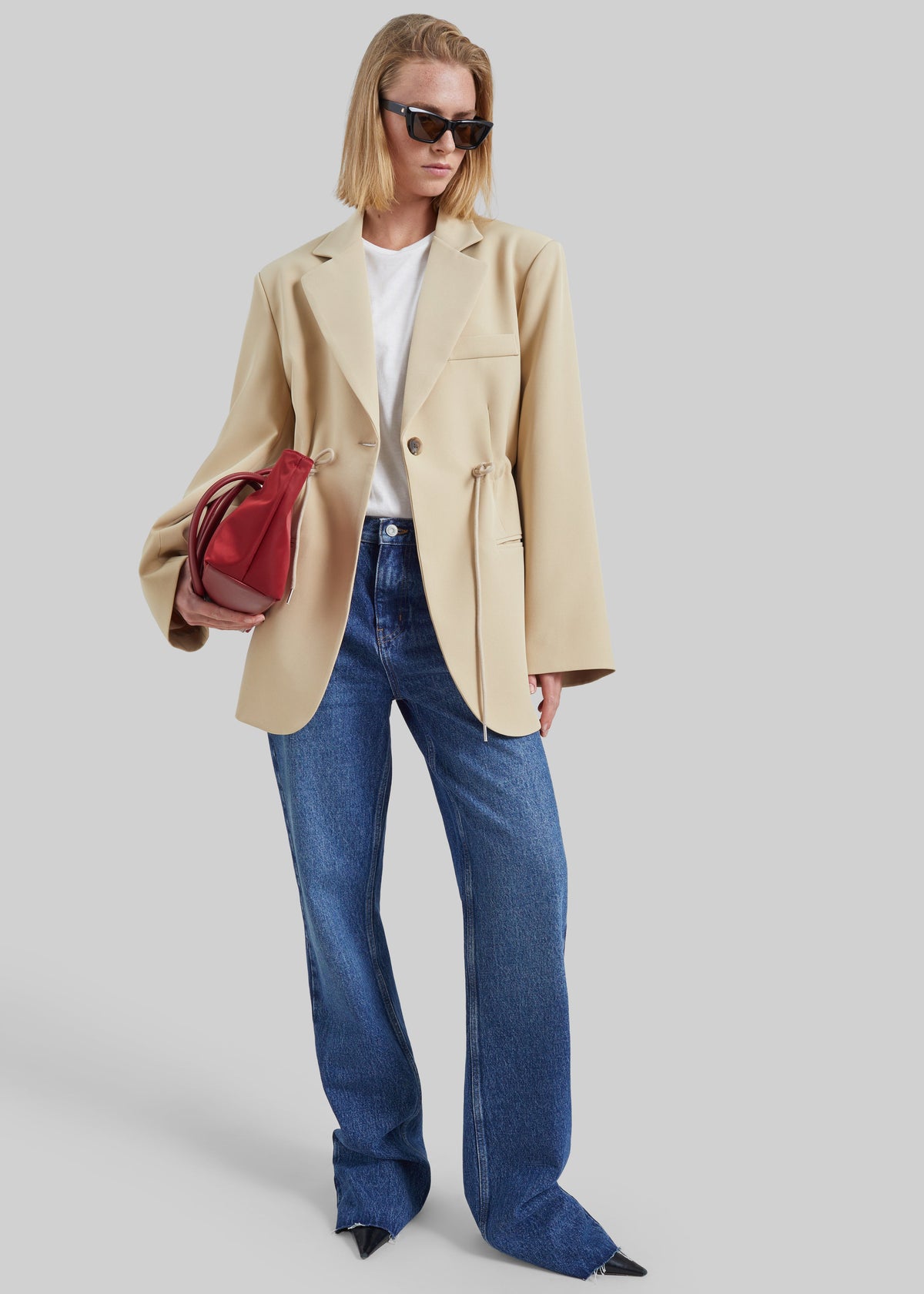 Sesma Drawstring Blazer - Light Beige β view 4 of 7