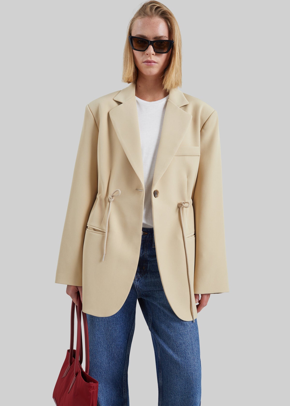 Sesma Drawstring Blazer - Light Beige β view 5 of 7