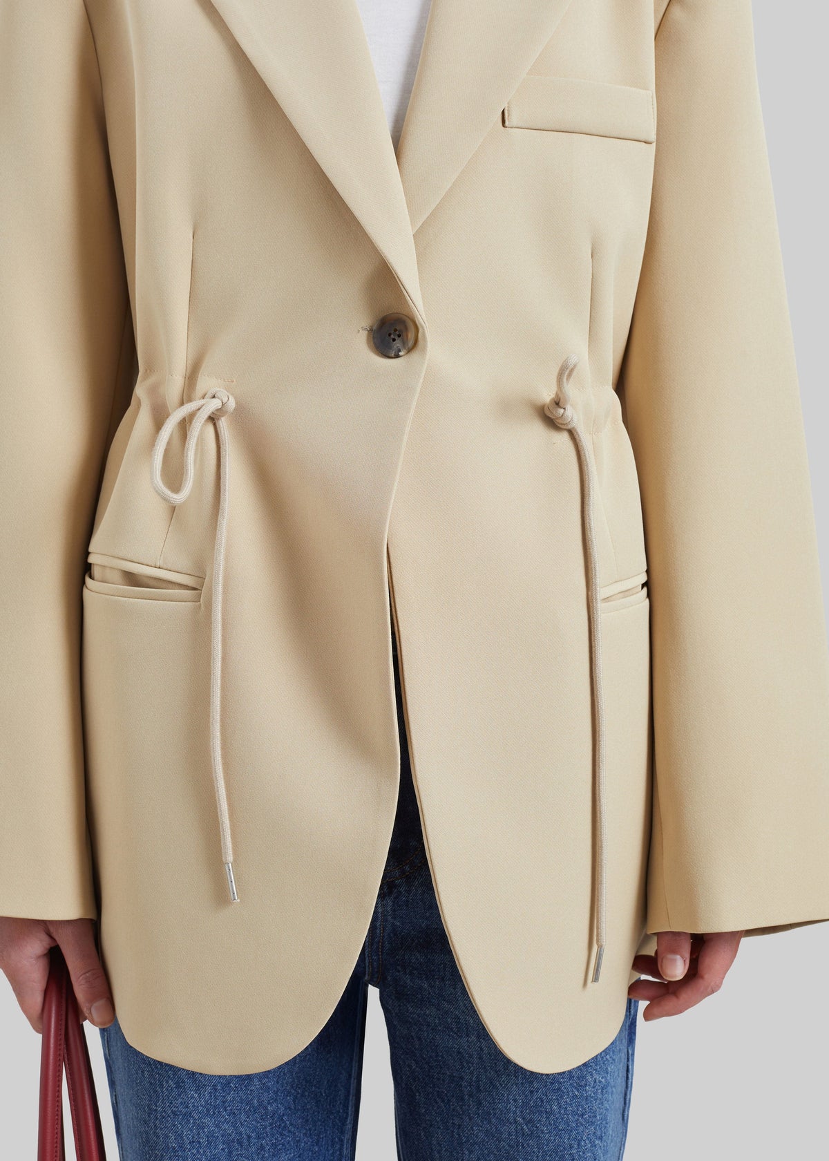 Sesma Drawstring Blazer - Light Beige β view 3 of 7