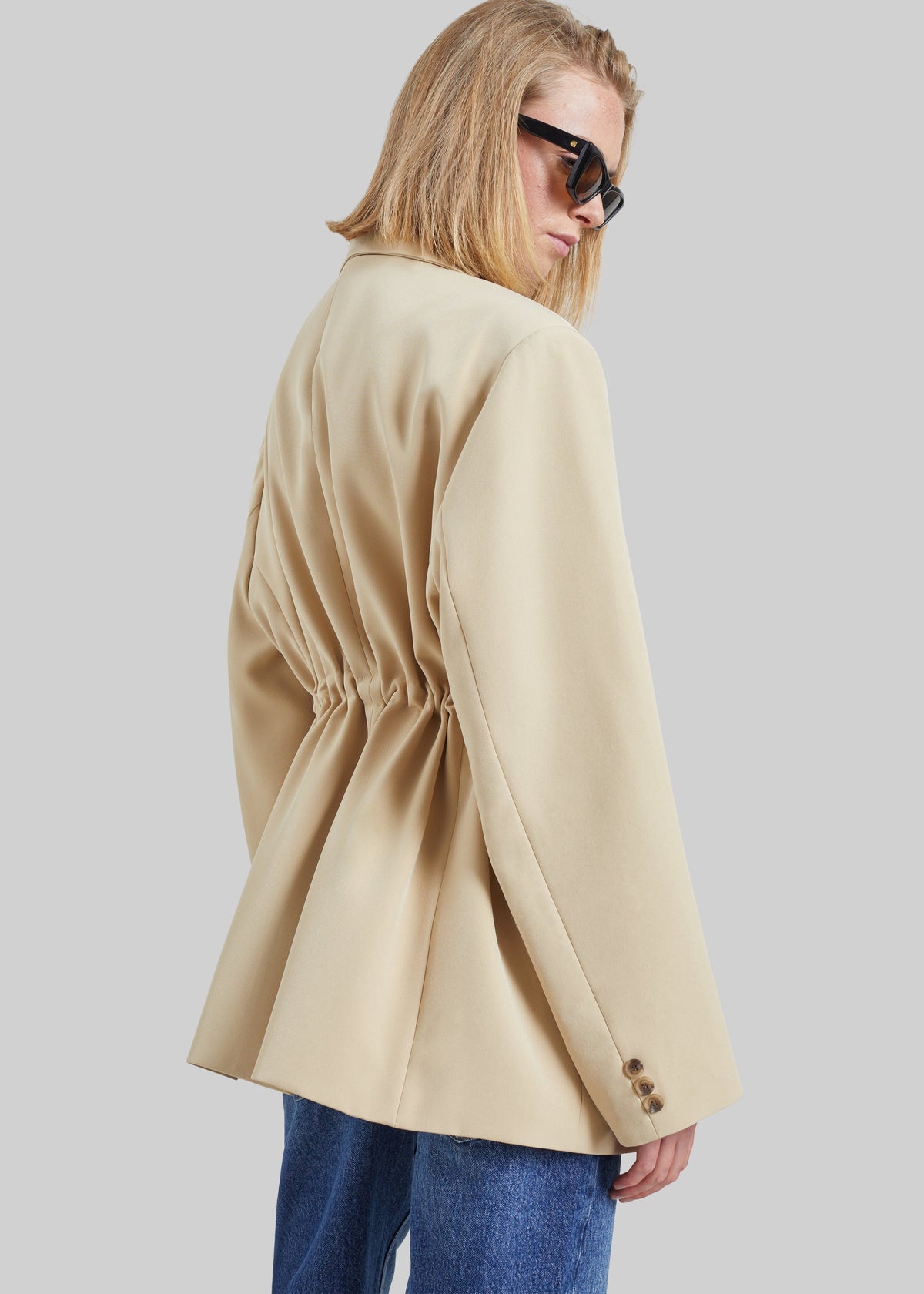 Sesma Drawstring Blazer - Light Beige β view 6 of 7