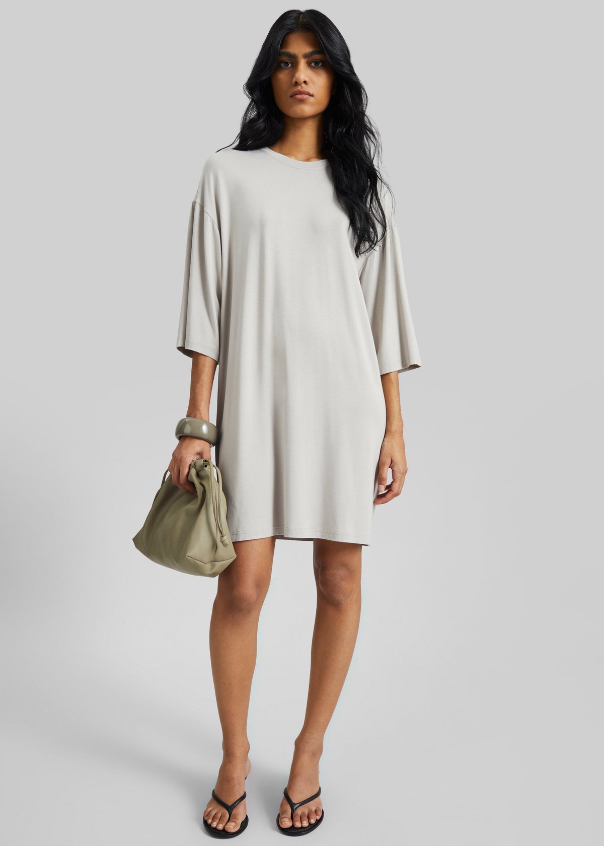 Sian Oversized T-Shirt Dress - Slate Grey β view 1 of 7