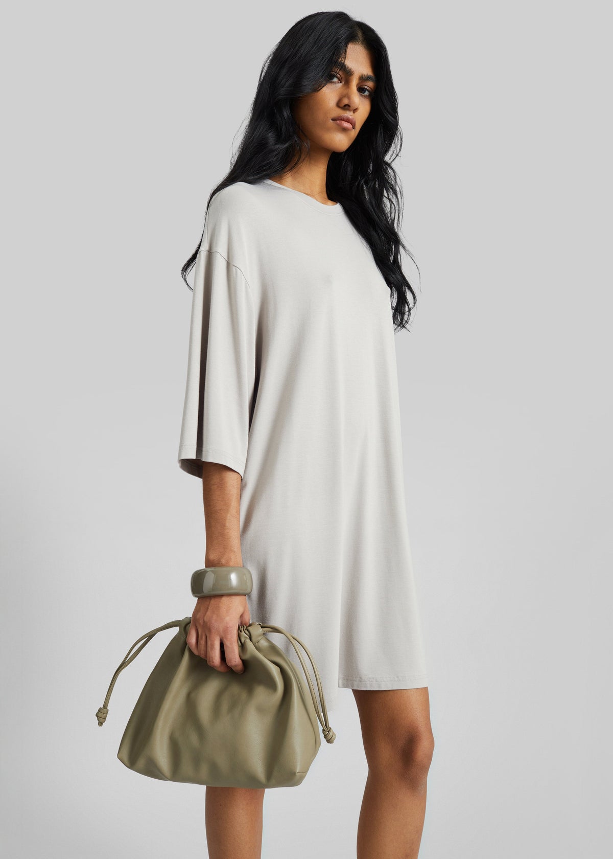 Sian Oversized T-Shirt Dress - Slate Grey β view 5 of 7