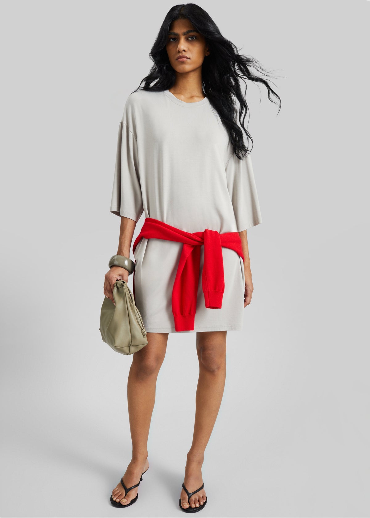 Sian Oversized T-Shirt Dress - Slate Grey β view 4 of 7