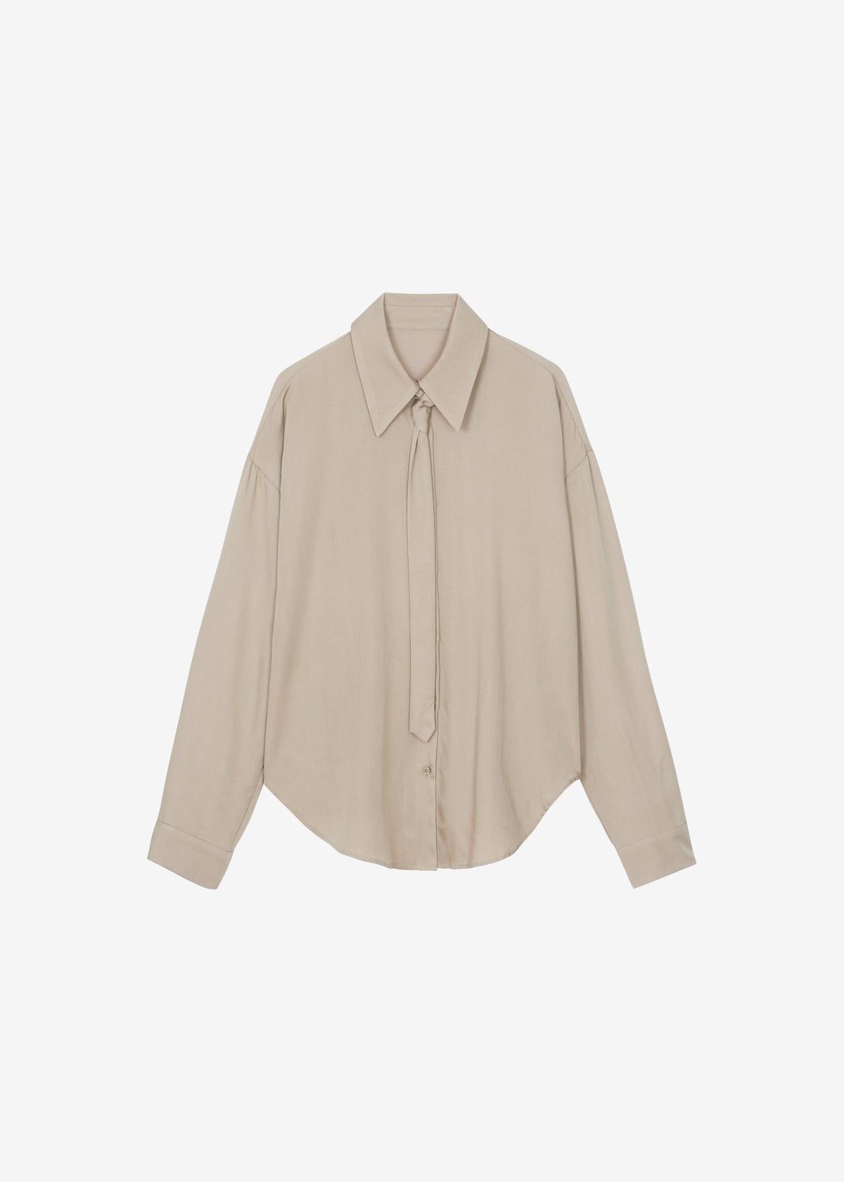 Silvan Neck Tie Shirt - Taupe β view 11 of 11