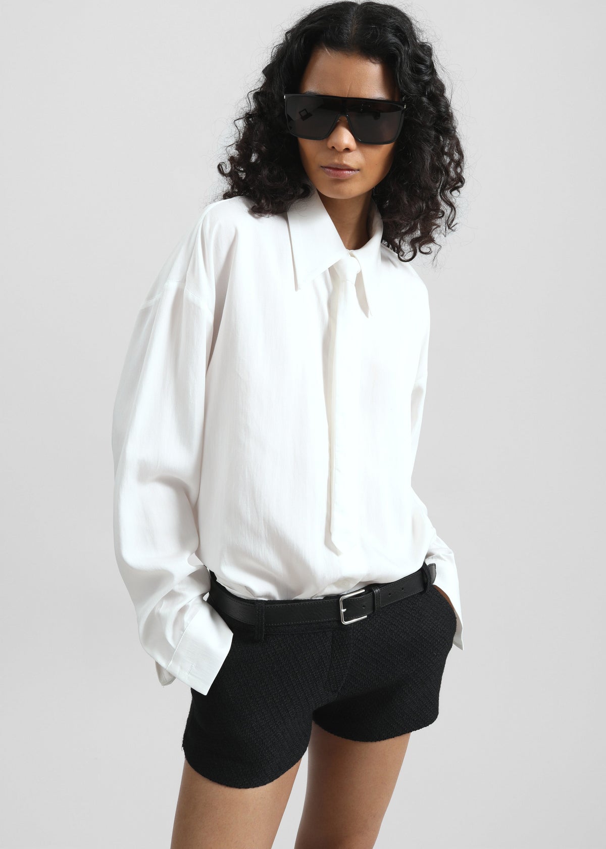 Silvan Neck Tie Shirt - White β view 1 of 8