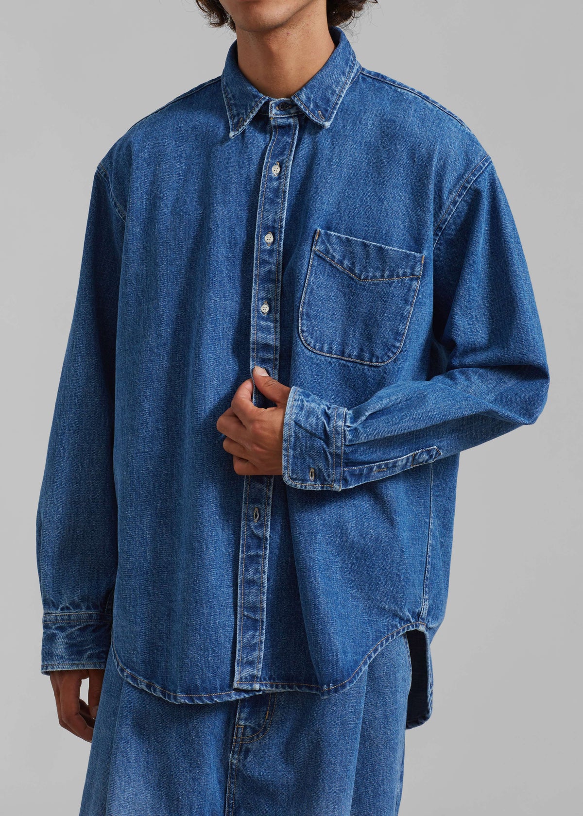 Sinclair Denim Shirt - Medium Wash β view 6 of 9