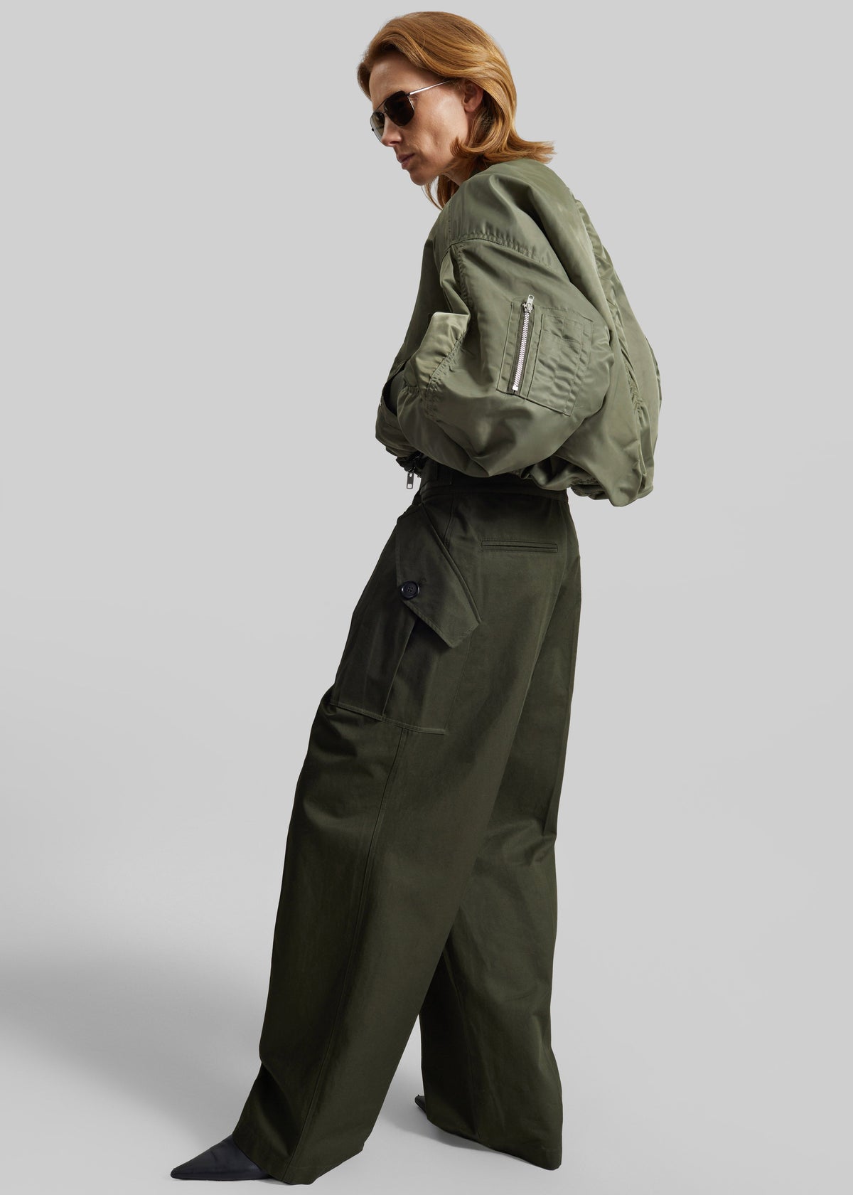 Skagen Cropped Trapeze Bomber Jacket - Olive β view 5 of 8