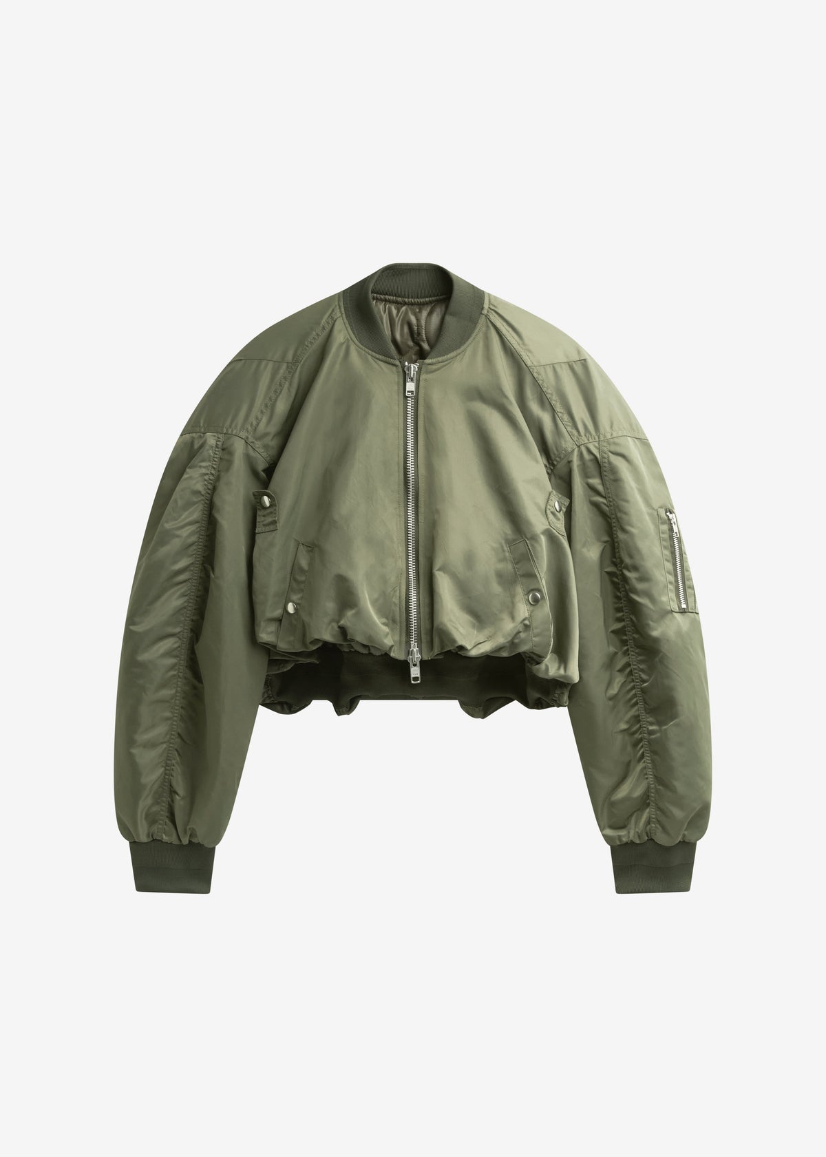 Skagen Cropped Trapeze Bomber Jacket - Olive β view 8 of 8