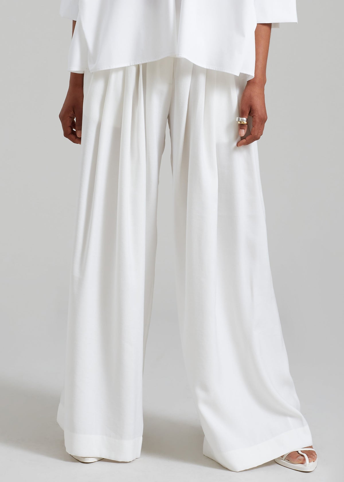 Sloane Wide Leg Trousers - White β view 12 of 22