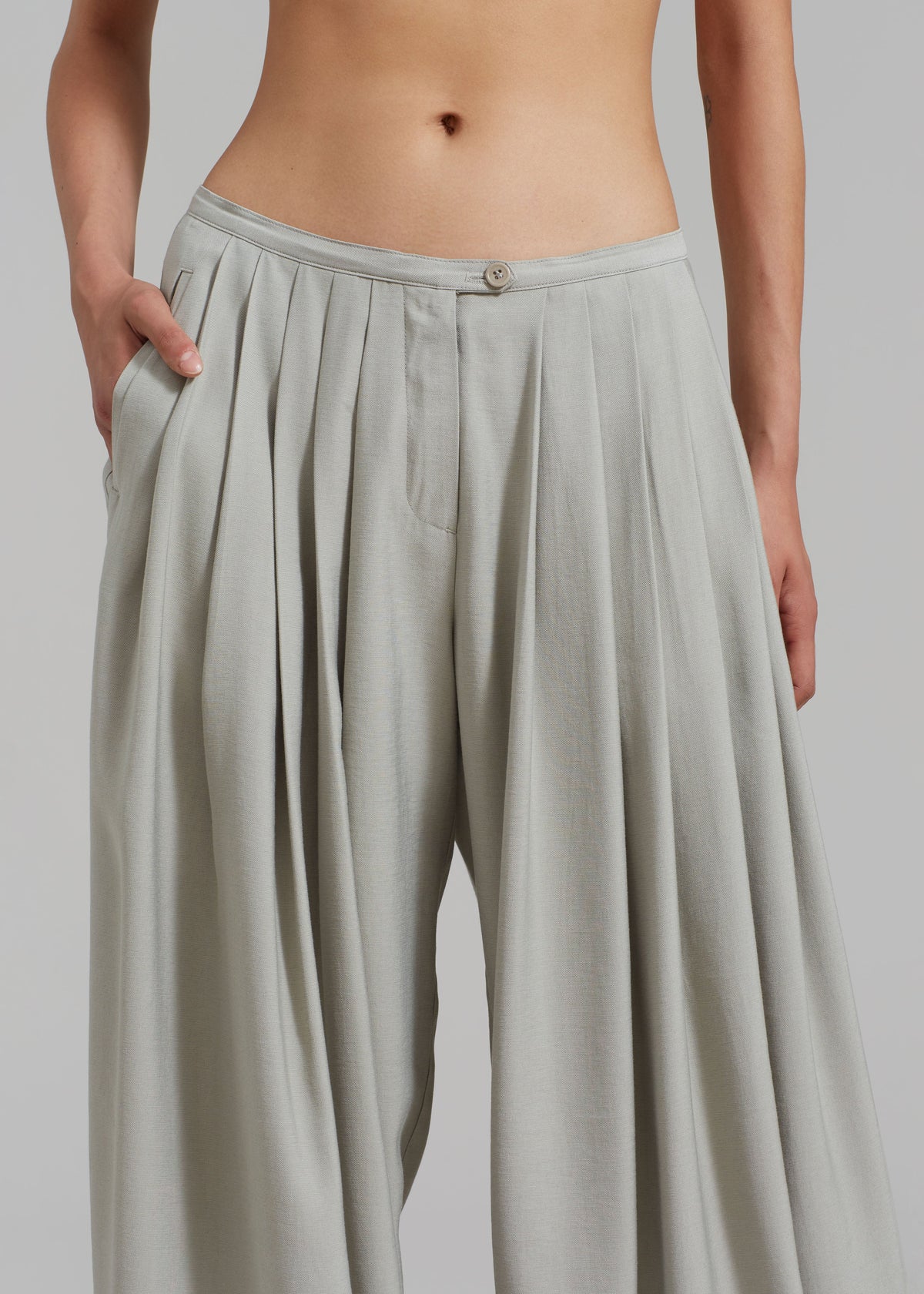Sloane Wide Leg Trousers - Grey β view 8 of 14