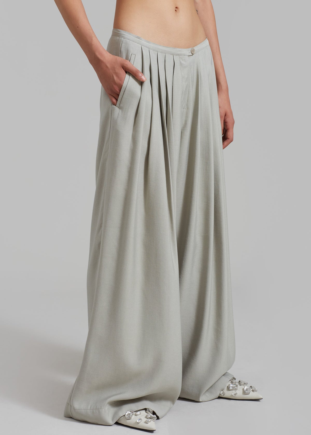 Sloane Wide Leg Trousers - Grey β view 9 of 14
