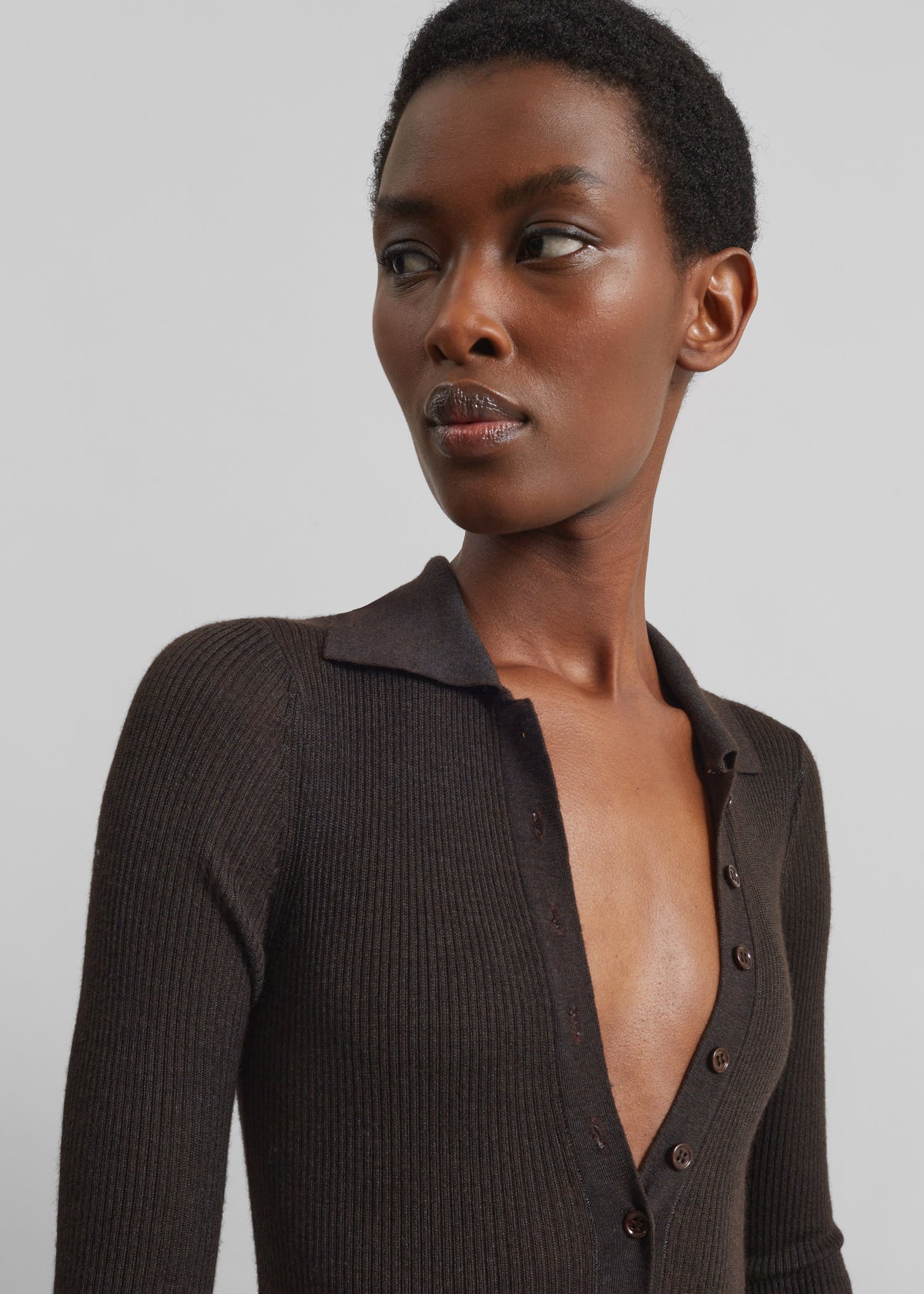 Solana Polo Bodysuit - Brown β view 3 of 9