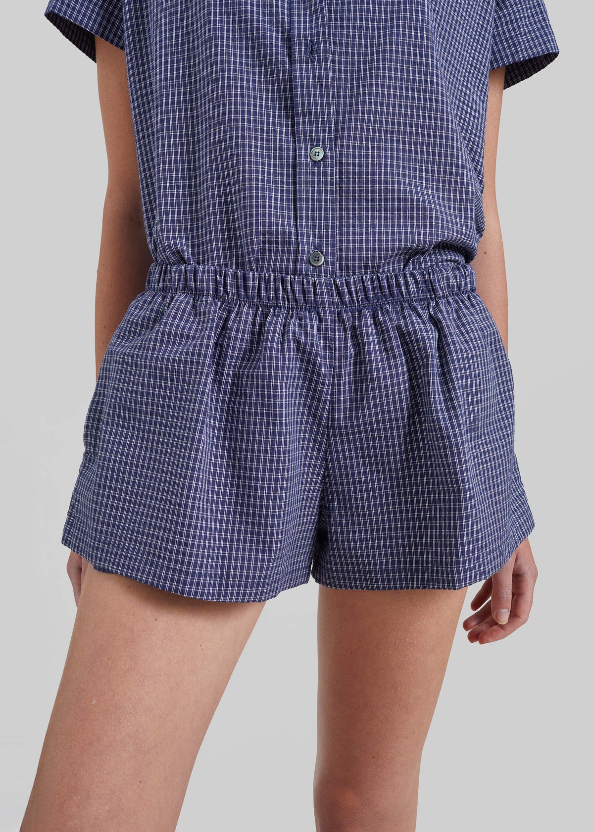 Solaro Mini Shorts - Navy Plaid β view 5 of 10