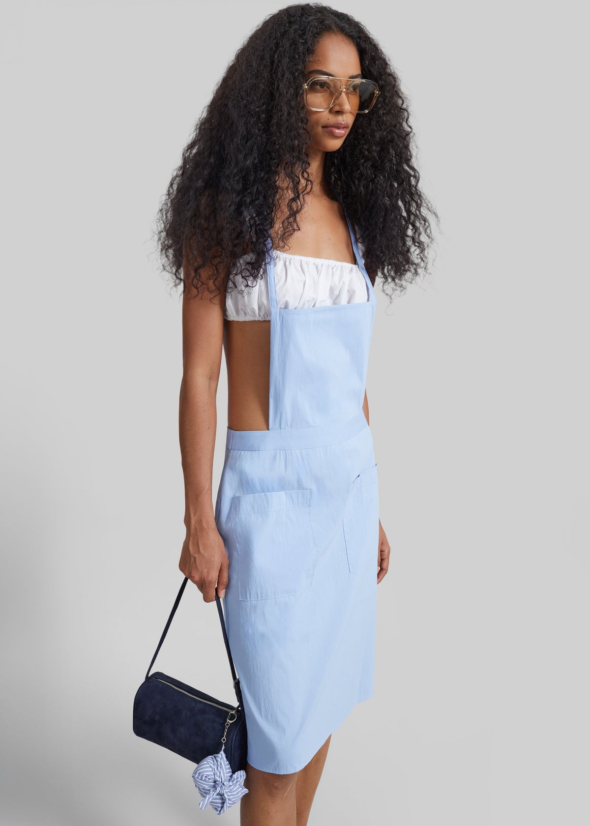 Solea Gathered Poplin Bralette - White β view 6 of 10