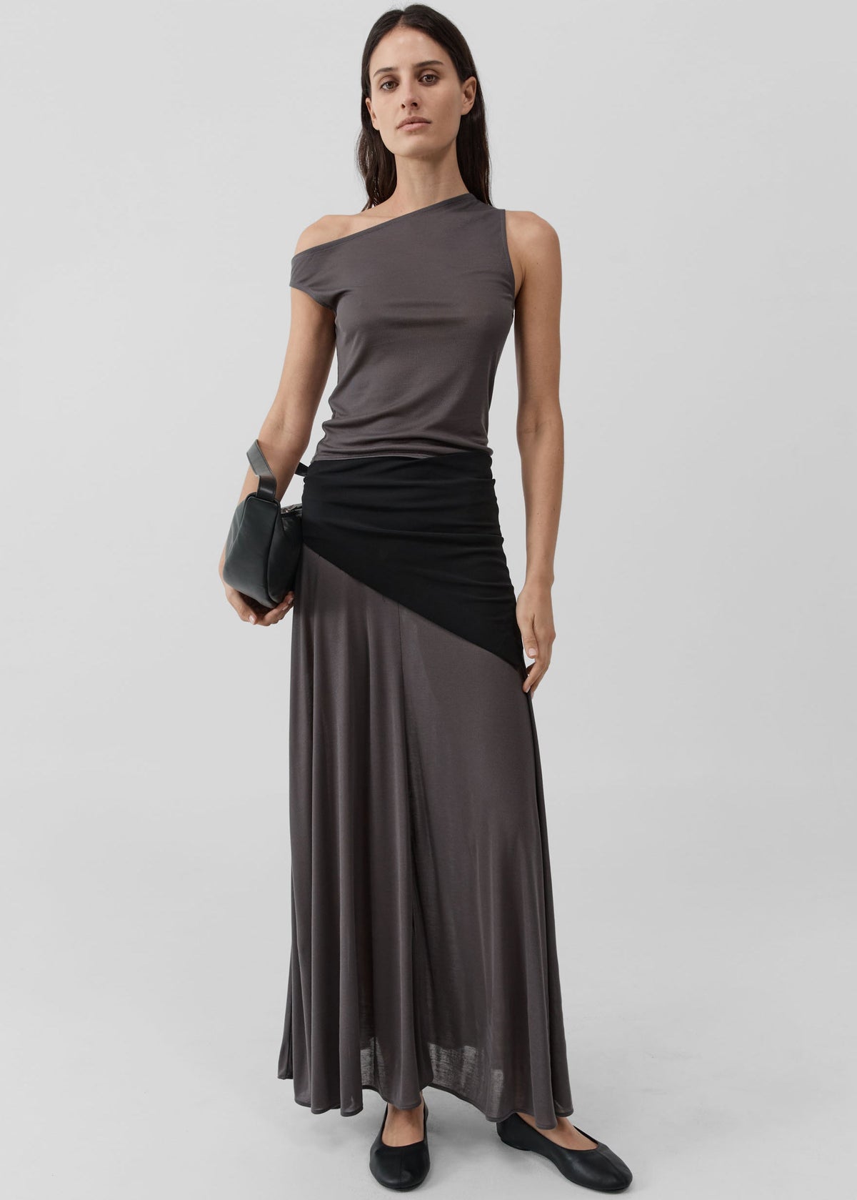 St. Agni Fine Jersey Asymm Top - Soot β view 2 of 7