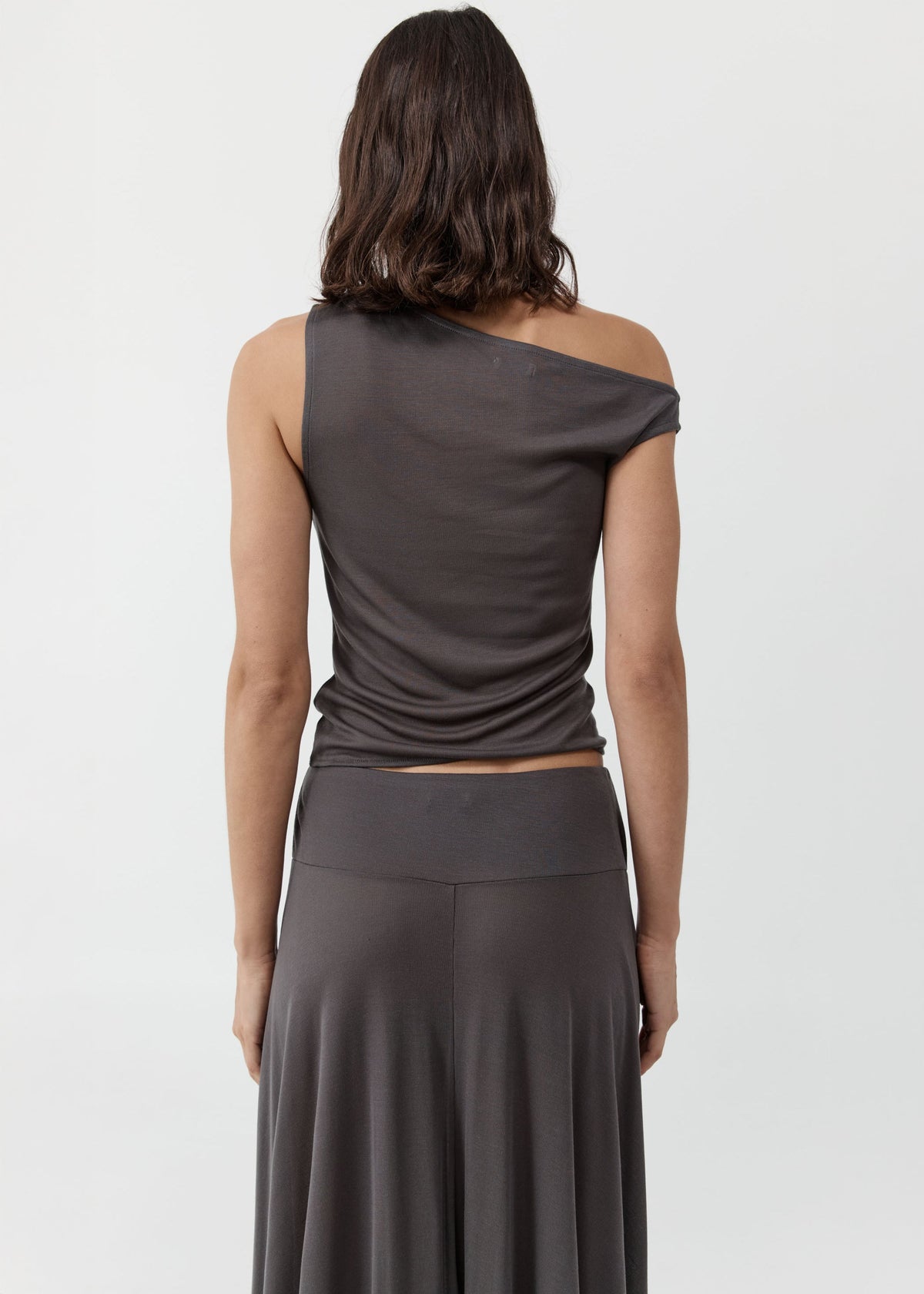 St. Agni Fine Jersey Asymm Top - Soot β view 5 of 7