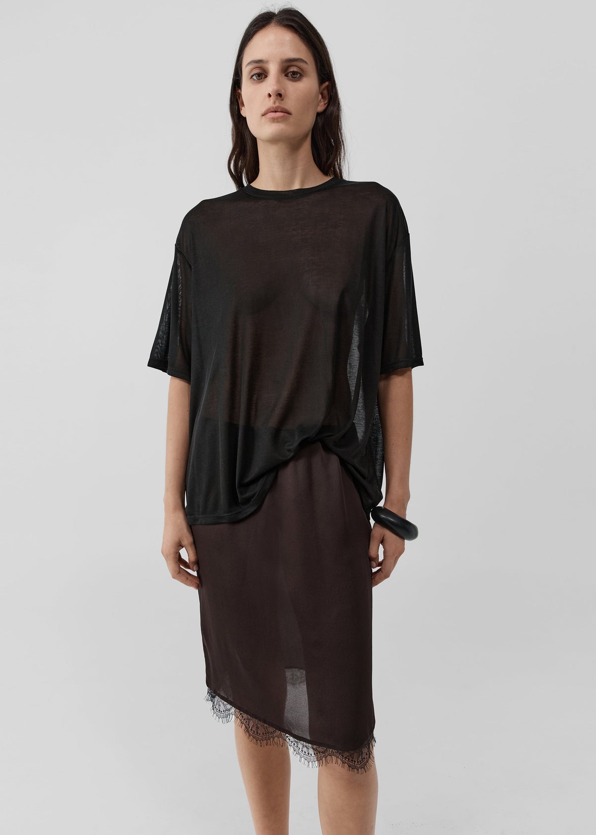 St. Agni Fine Lace Skirt - Bark β view 3 of 5