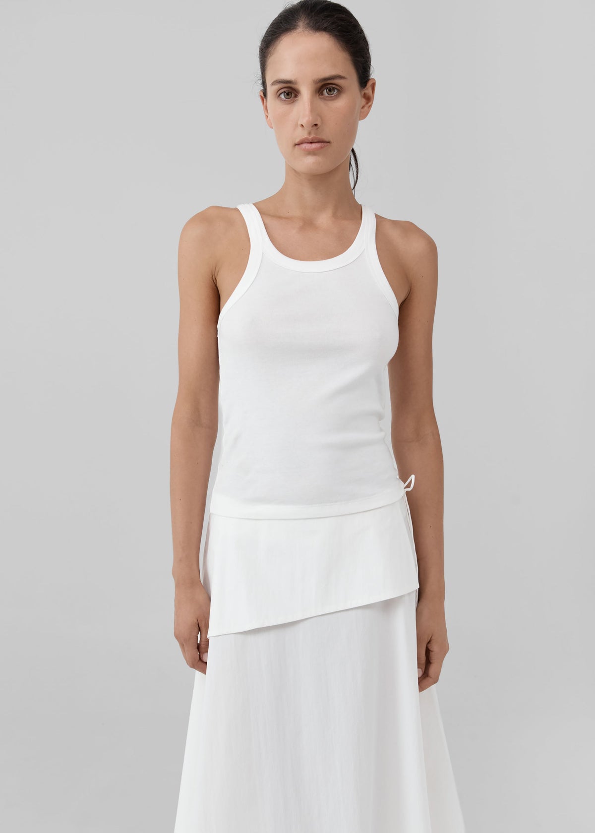 St. Agni Organic Cotton Racer Singlet - White β view 1 of 5