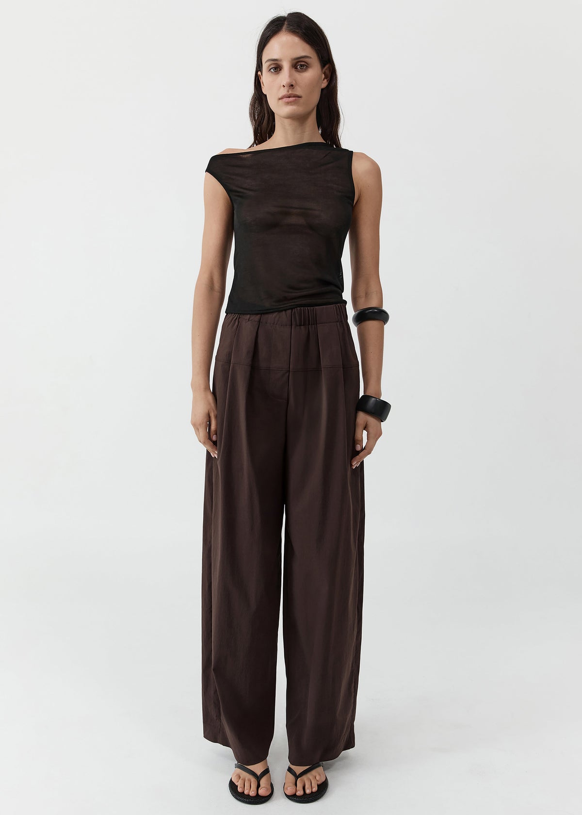 St. Agni Relaxed Pleat Pants - Bark β view 1 of 7