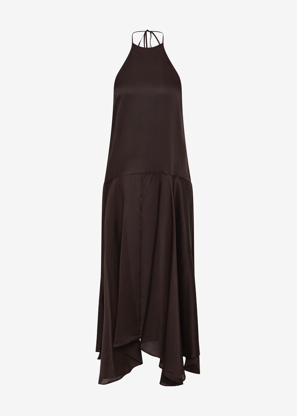 St. Agni Silk Handkerchief Halter Dress - Bark β view 8 of 9