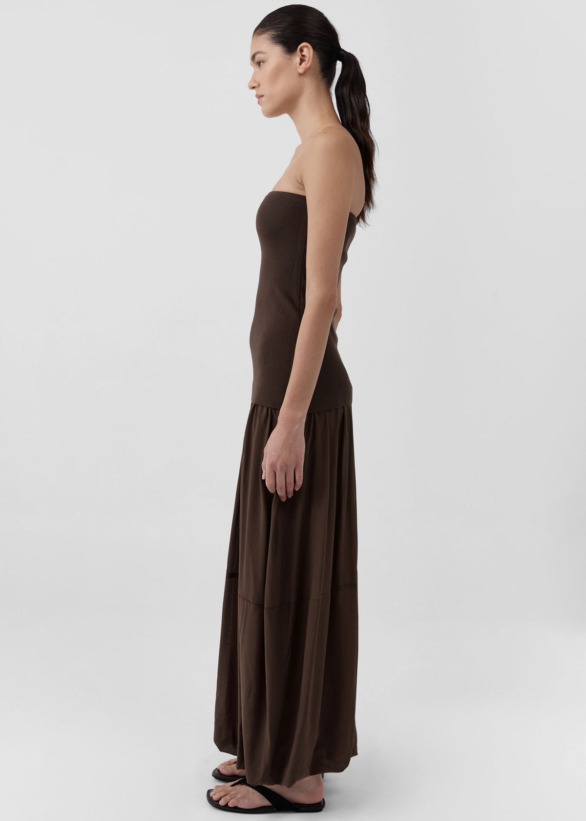 St. Agni Strapless Balloon Hem Dress - Cedar β view 3 of 5