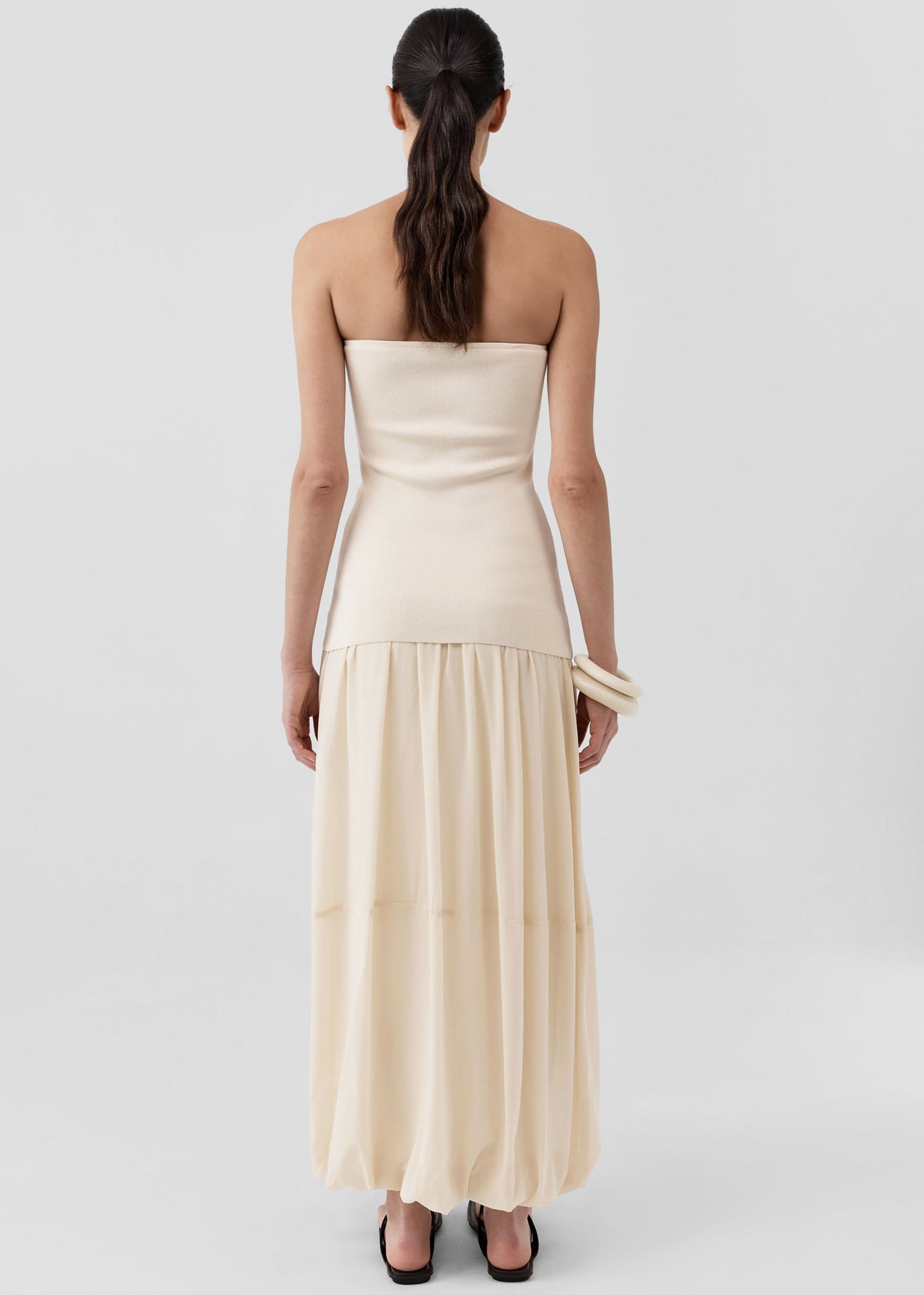 St. Agni Strapless Balloon Hem Dress - Porcelain β view 5 of 6